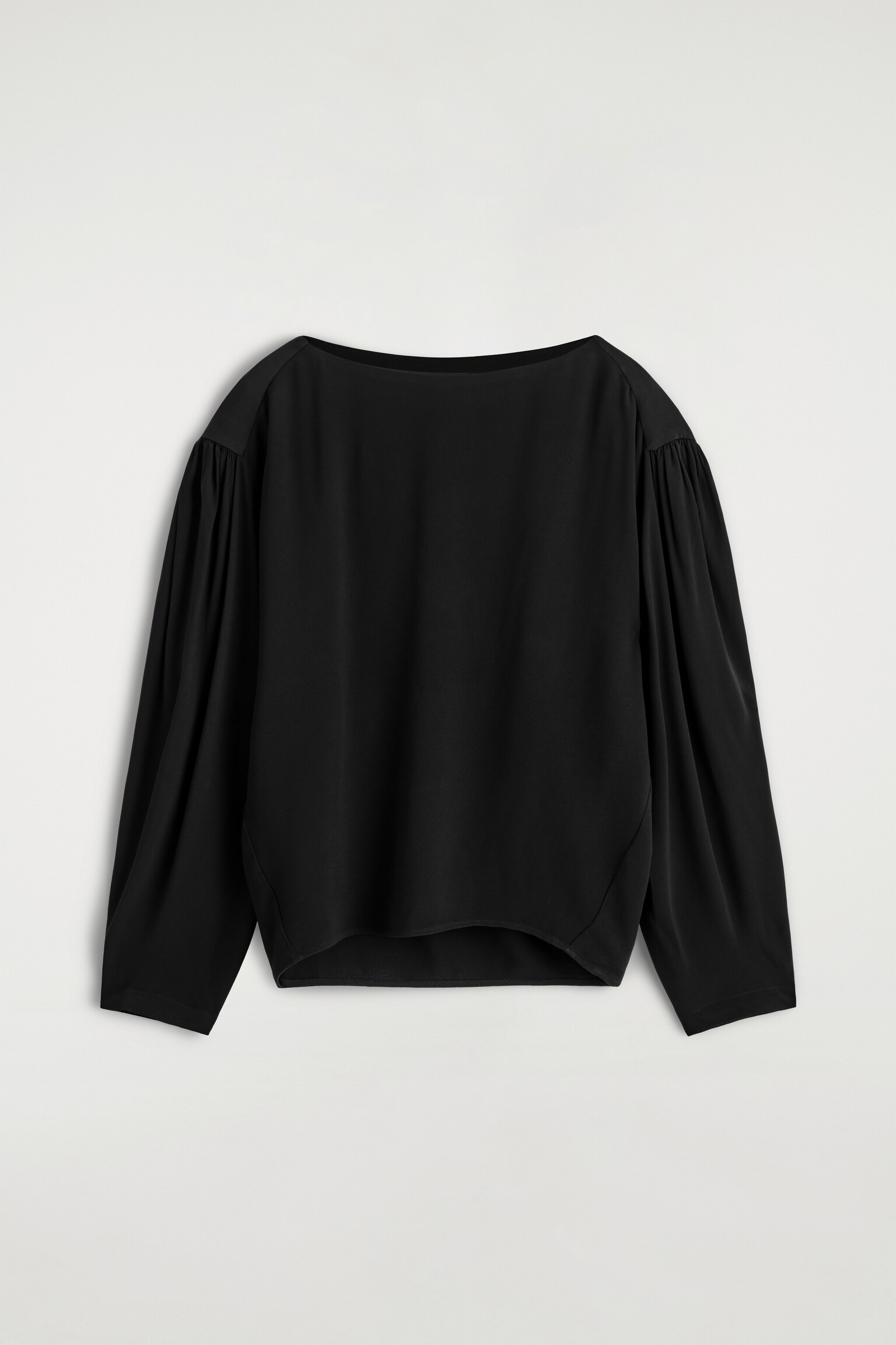 VOLUMINOUS CONTRAST-PANEL BLOUSE - SCHWARZ - 1