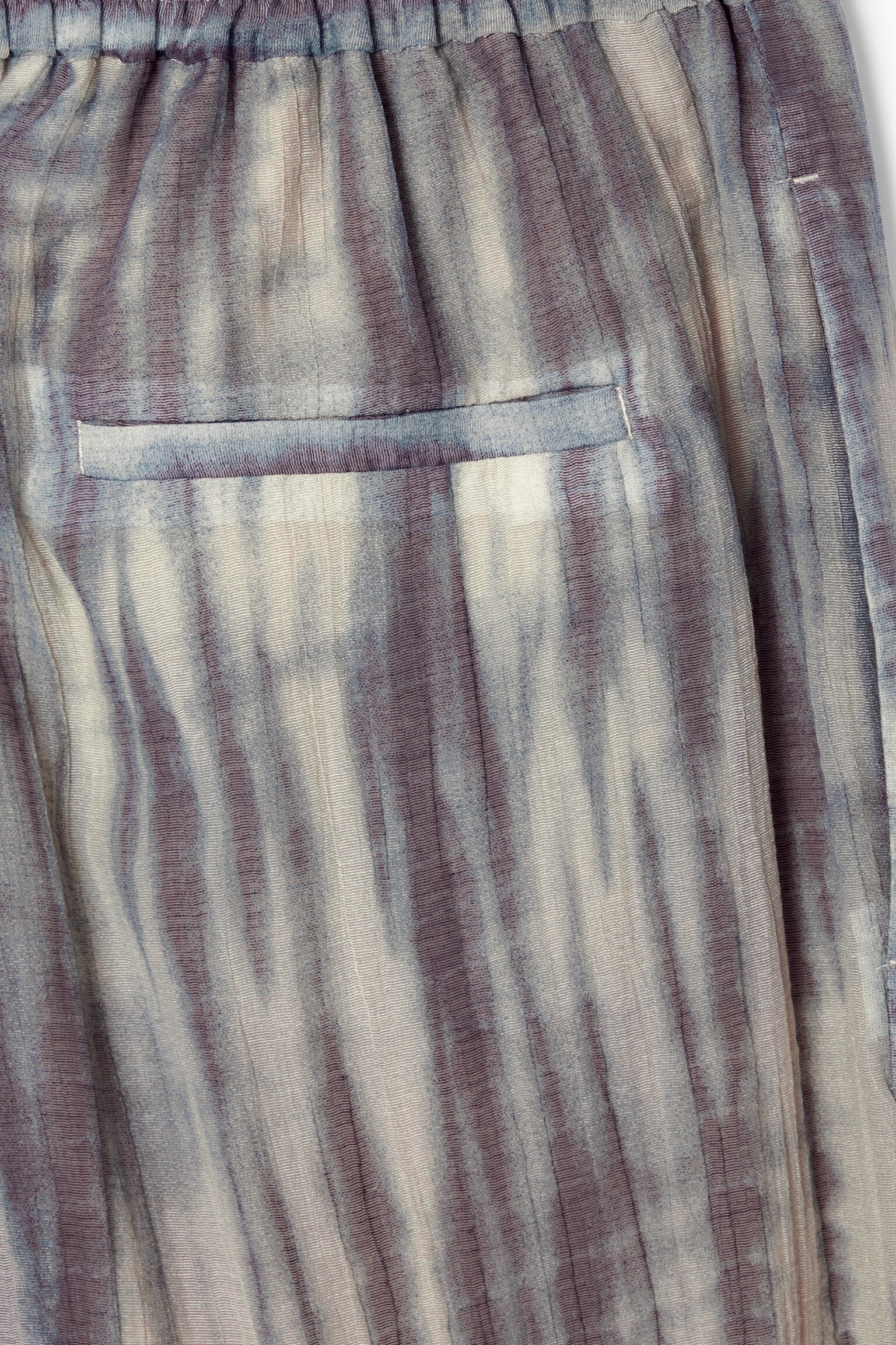 ELASTICATED STRAIGHT-LEG TROUSERS - BEIGE / BLUE - 2