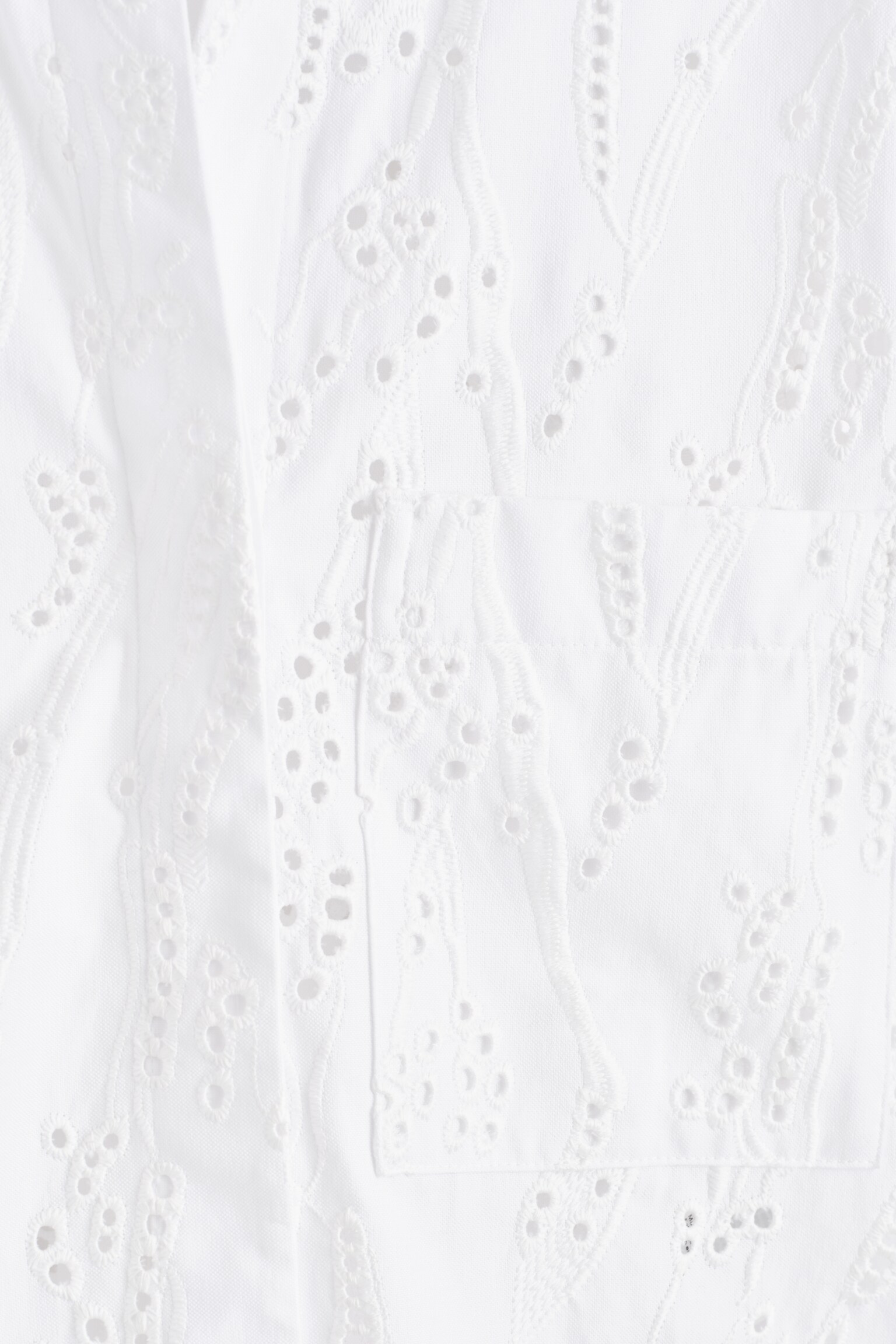 CROPPED BRODERIE ANGLAISE SHIRT - BLANC - 6