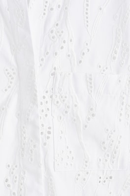 CROPPED BRODERIE ANGLAISE SHIRT — WHITE 1
