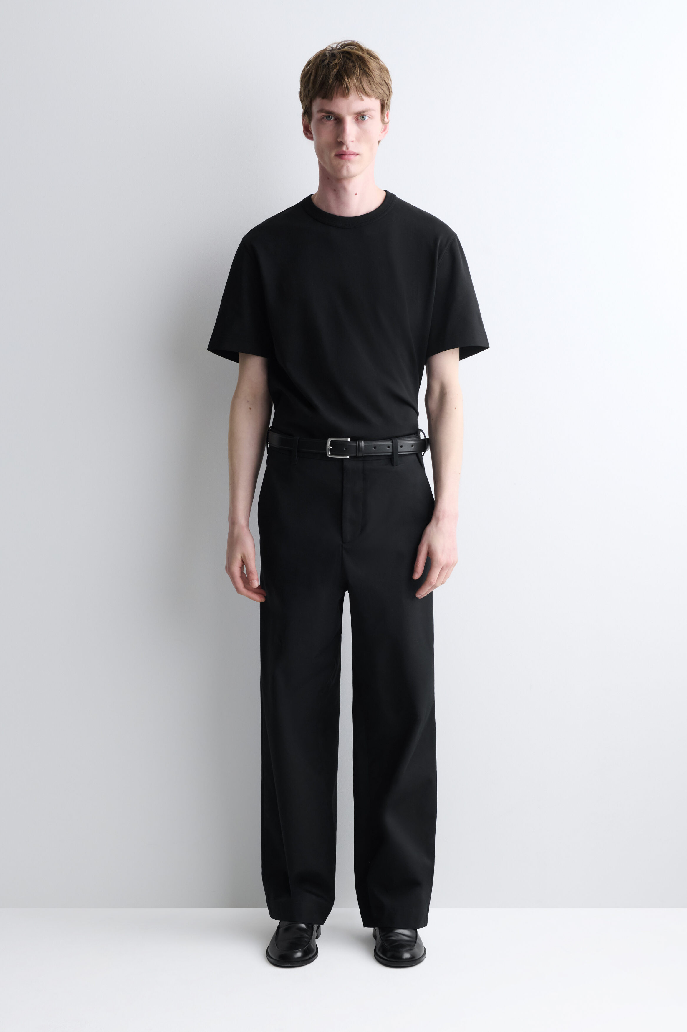 COTTON WIDE-LEG CHINOS - BLACK | COS CA