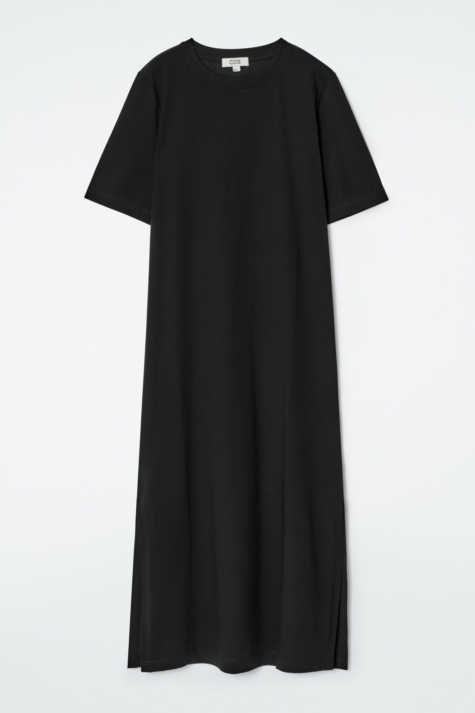 ROBE T-SHIRT MIDI EN COTON - NOIR/ORANGE/BRUN / BLANC / RAYURES - 2