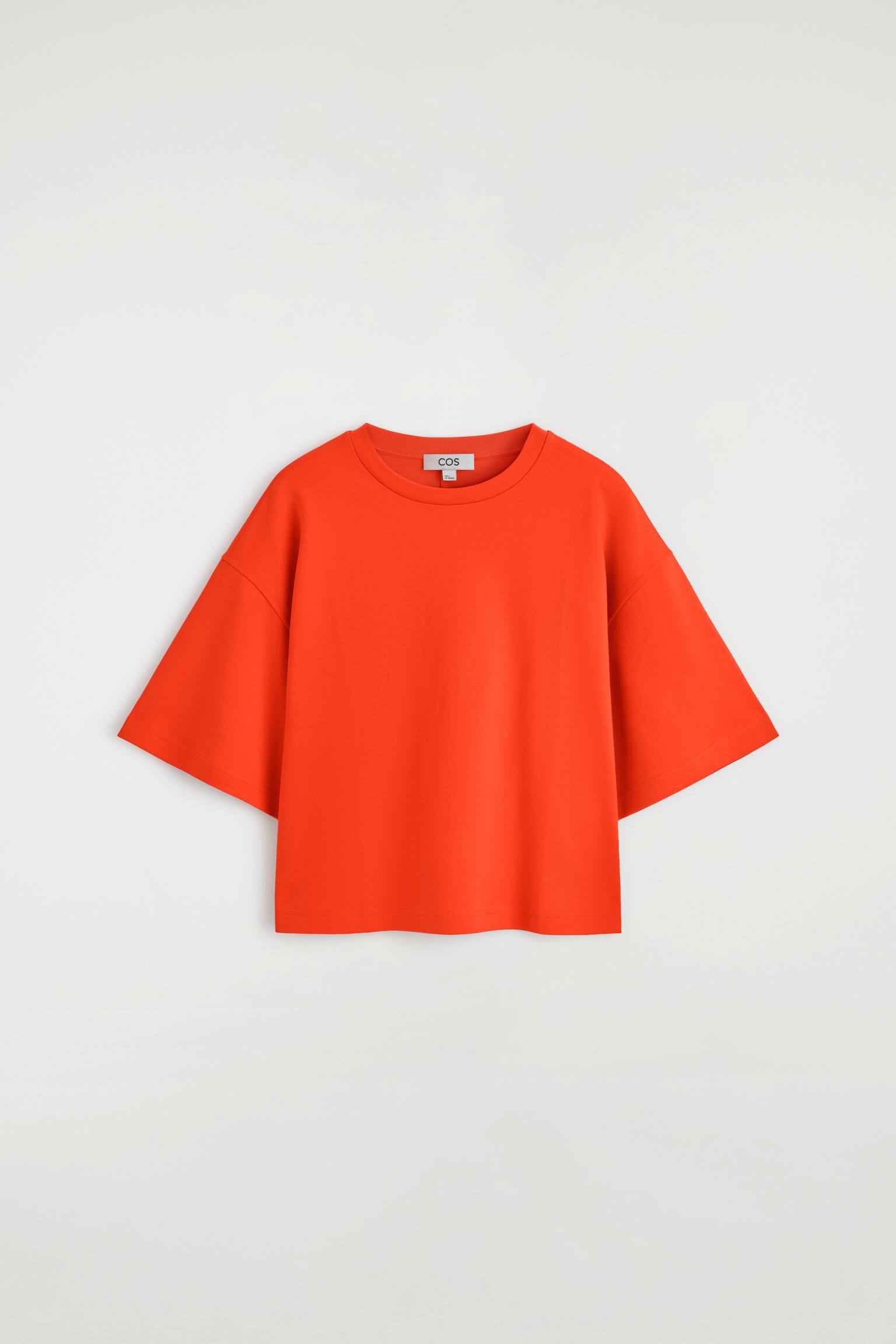 OVERSIZED BOXY COTTON T-SHIRT - ORANGE/לבן/שחור/אפור מלנג' - 1