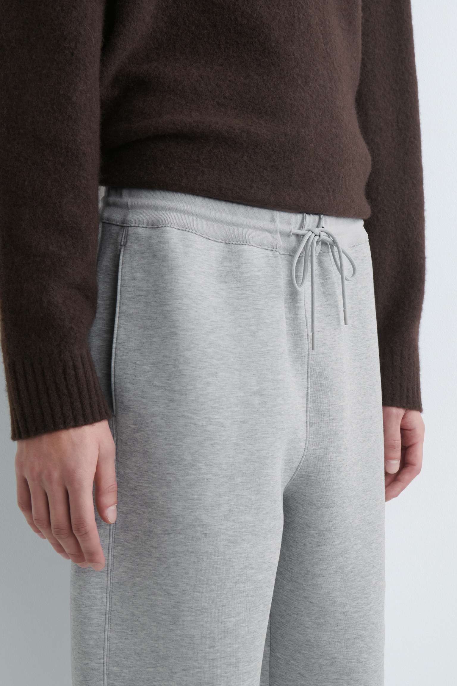 PANTALON DE JOGGING BARREL EN SCUBA - GRIS CHINÉ/JAUNE - 3