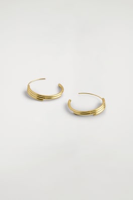 STACKED HOOP EARRINGS — GOLD 3