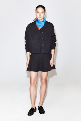 BOILED WOOL-BLEND MINI SKIRT — CHARCOAL MÉLANGE 2