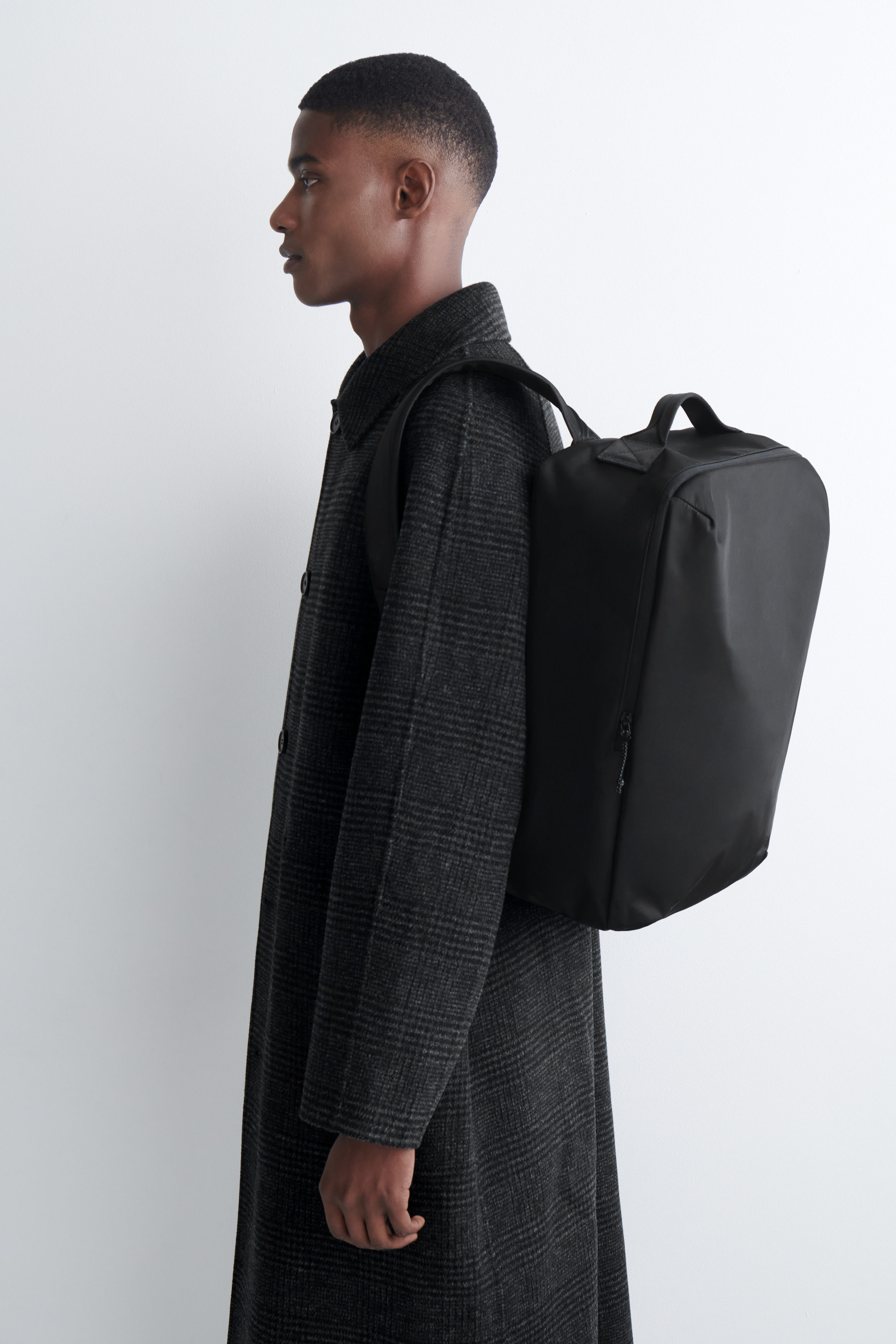 COS Black Leather Backpack