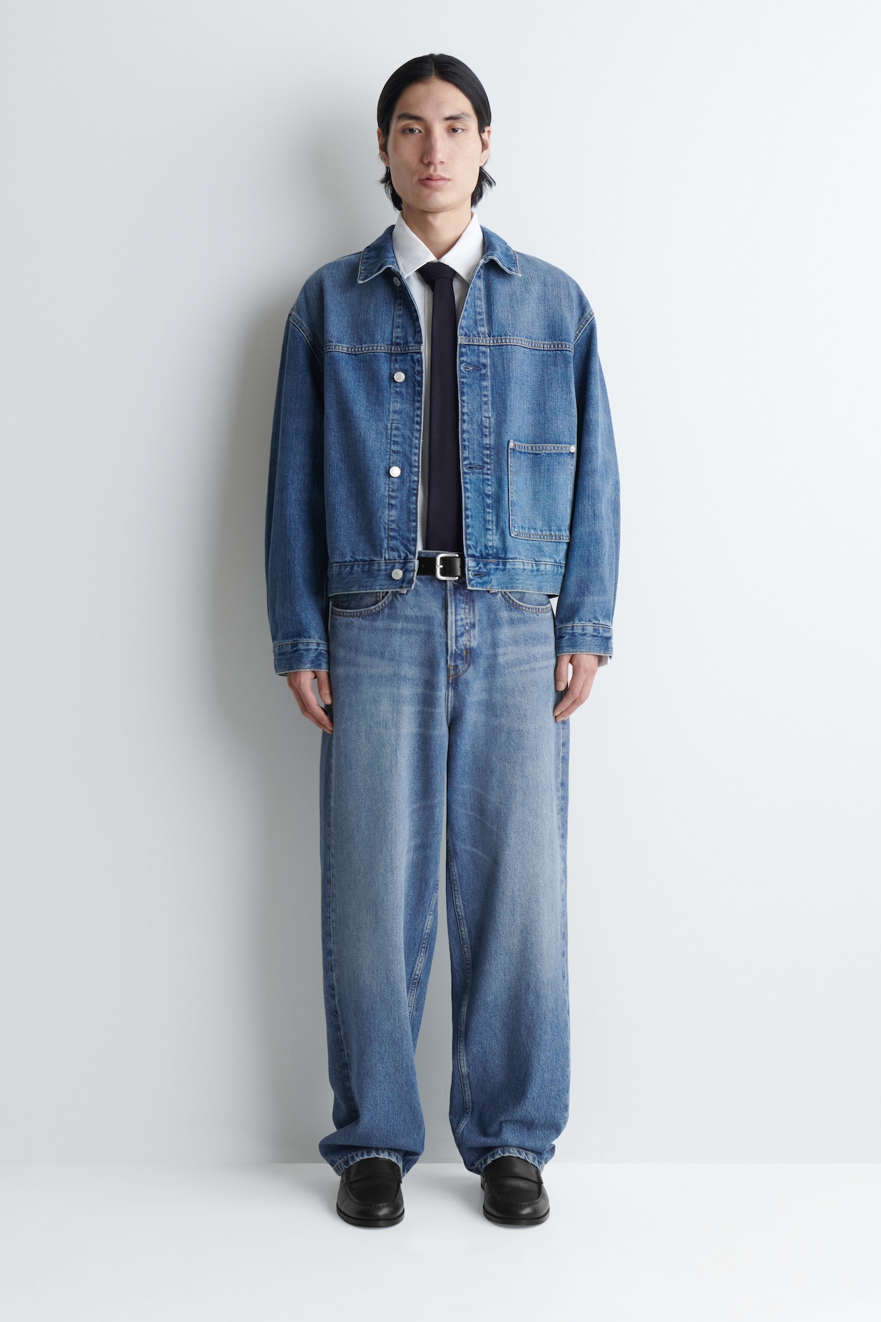DENIM SHIRT JACKET — BLUE