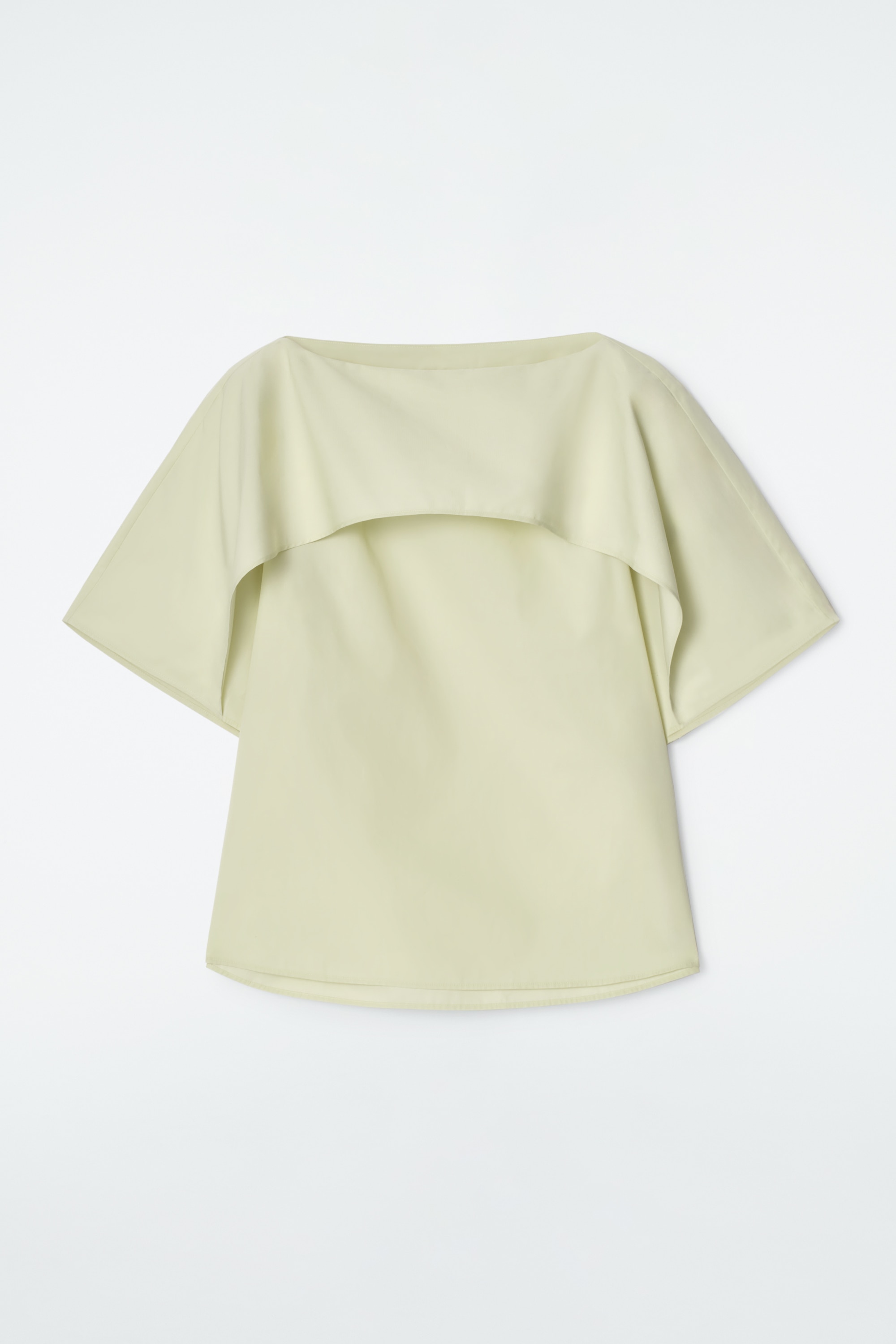 HAUT DRAPÉ EN COTON - VERT CLAIR/BLANC