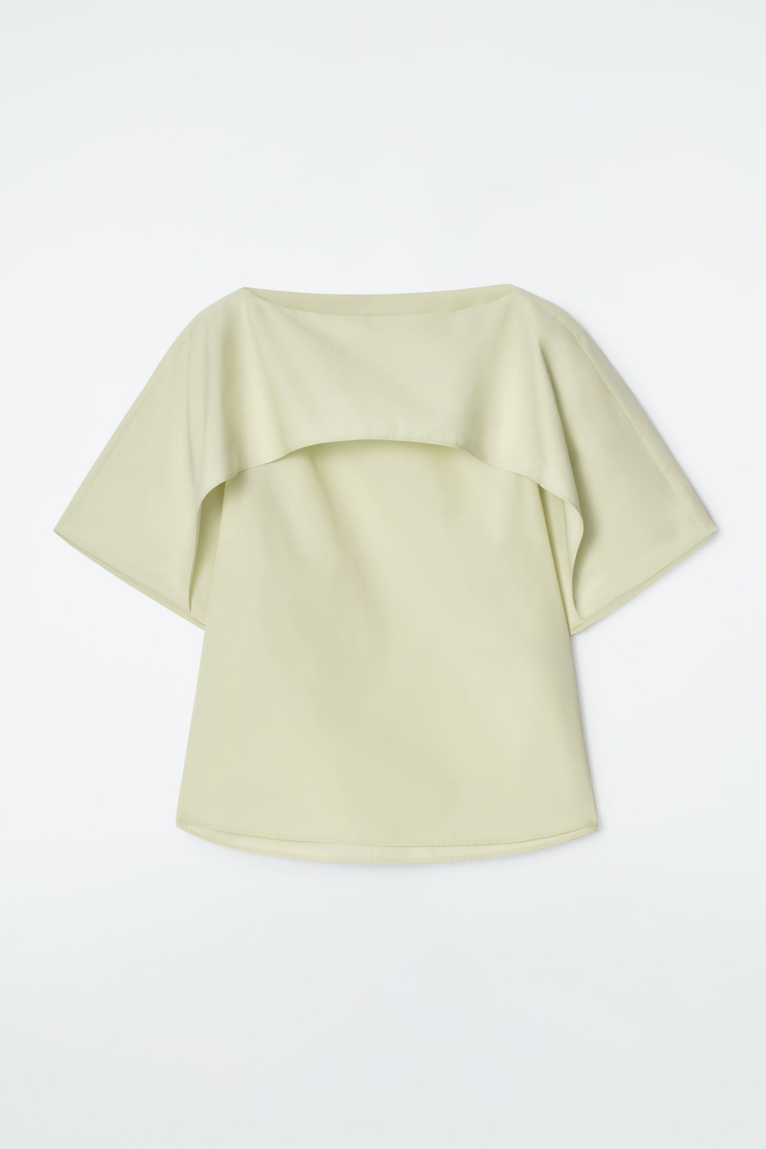 TOP DRAPPEGGIATO IN COTONE - VERDE CHIARO/BIANCO - 2