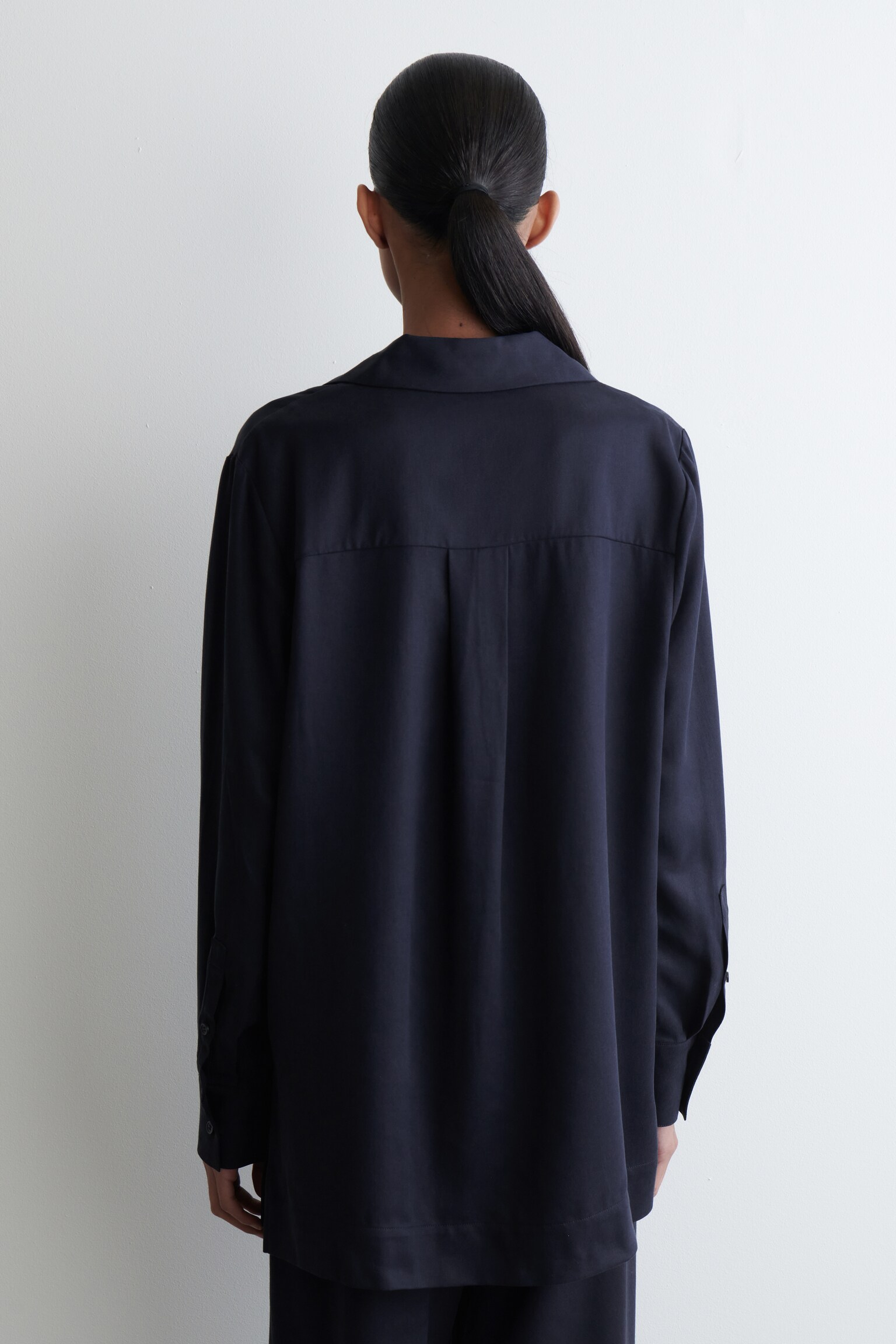 CHEMISE À COL OUVERT - BLEU MARINE - 3