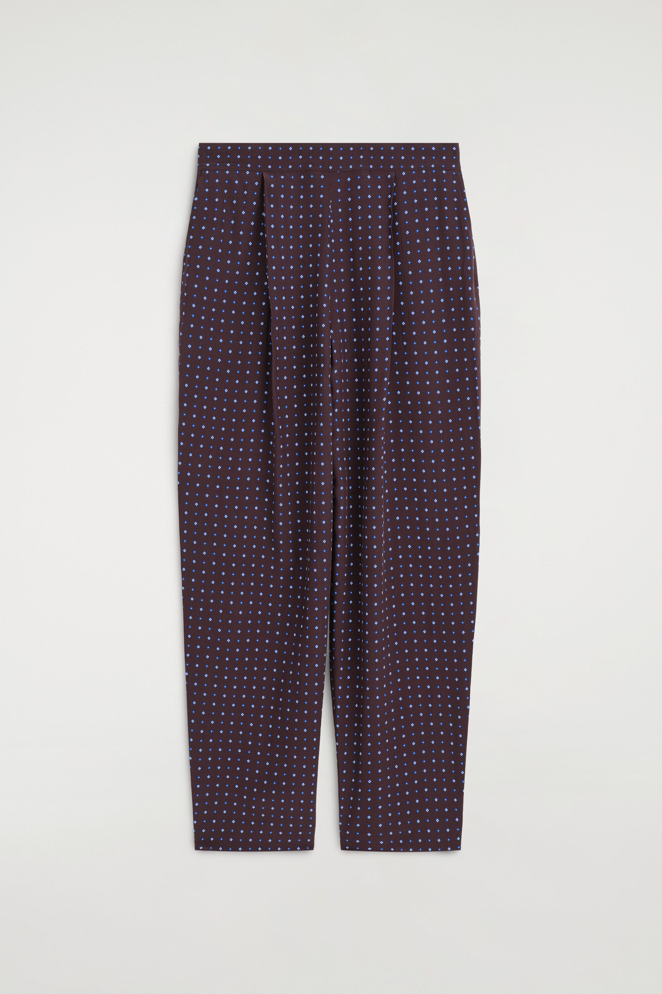 DIAMOND-PRINT STRAIGHT-LEG TROUSERS