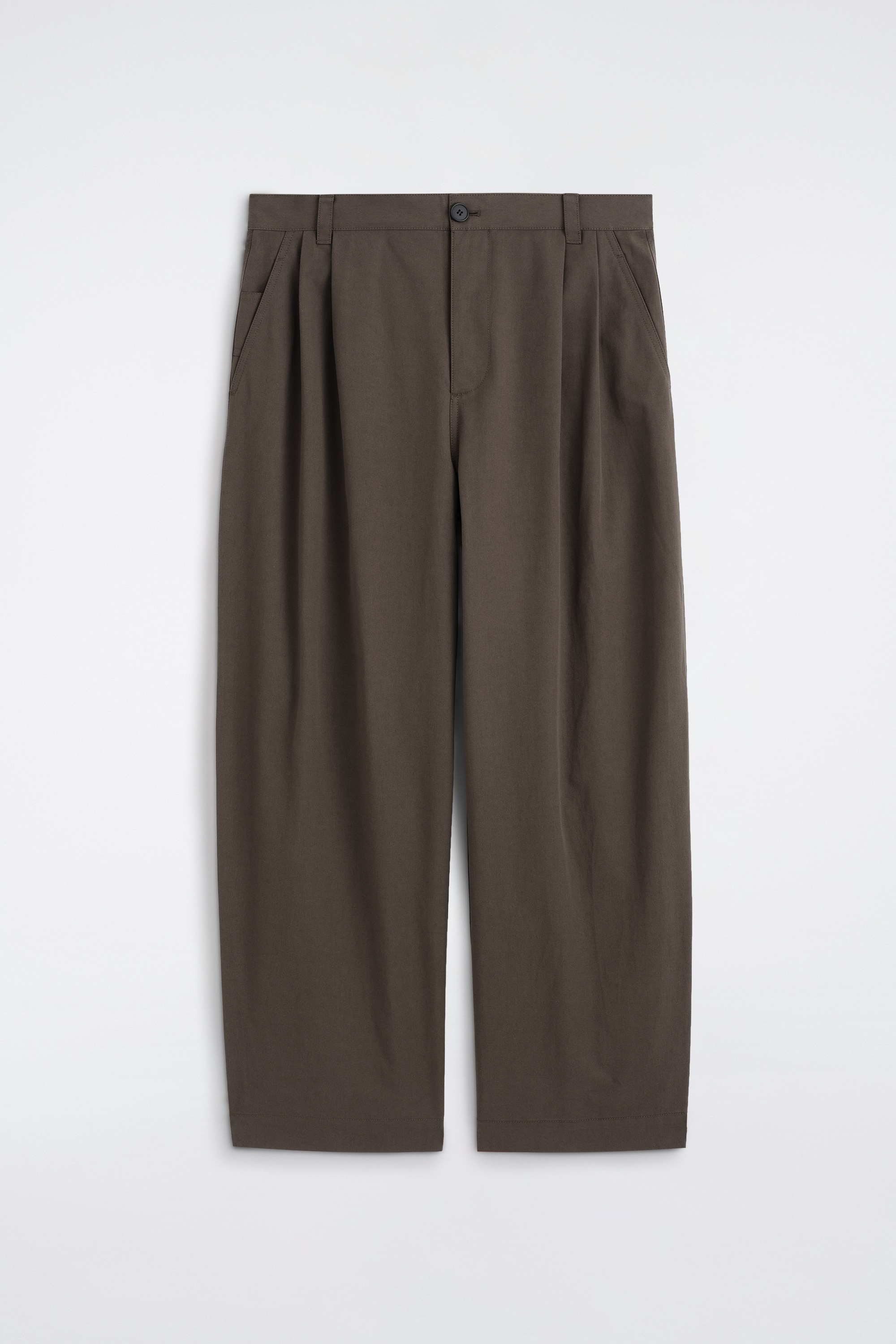 PANTALON BARREL WORKWEAR DÉCONTRACTÉ EN COTON - BRUN/VERT FONCÉ/SABLE