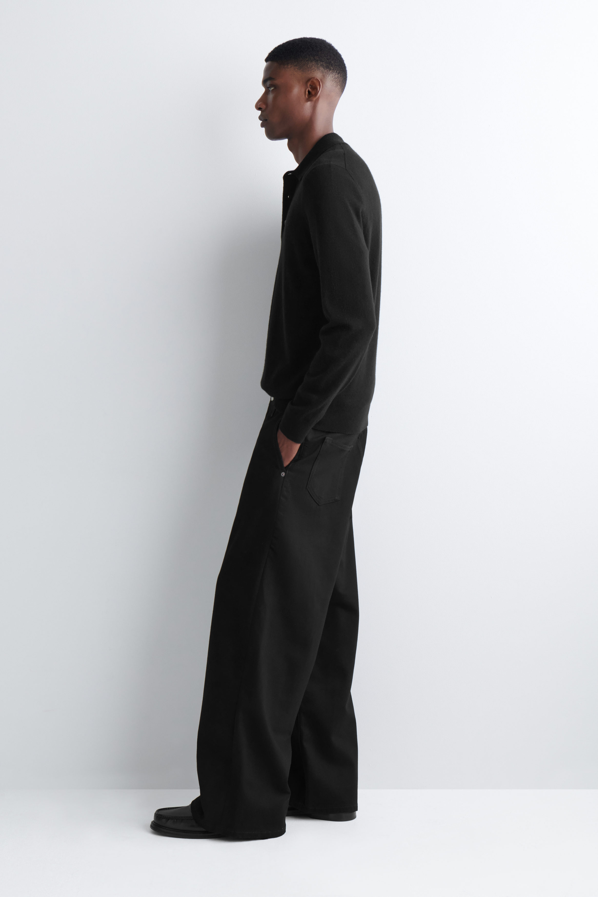 OVERSIZED WIDE-LEG DENIM TROUSERS - BLACK | COS