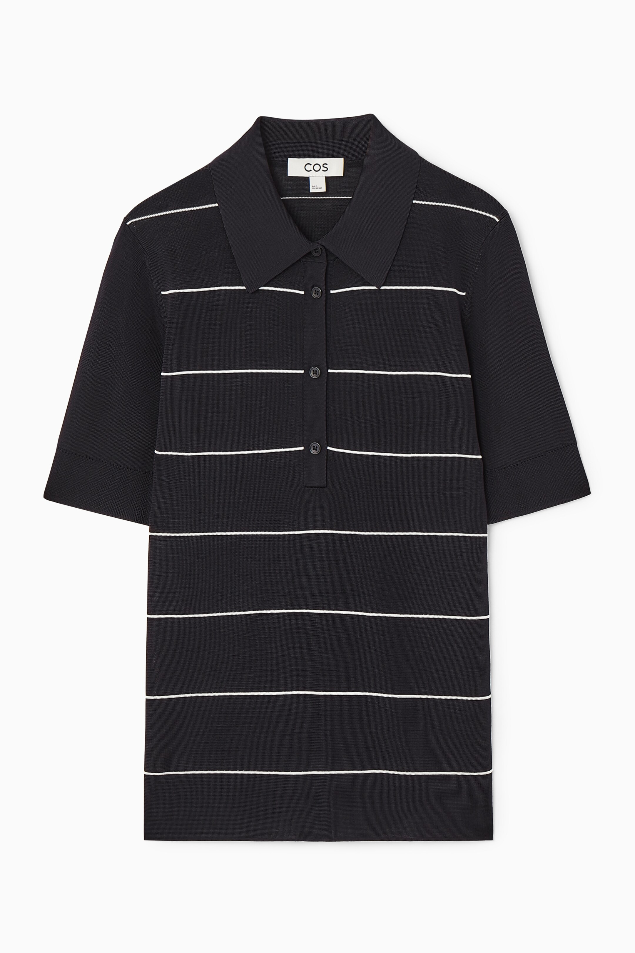 Ingrandisci l'immagine: STRIPED KNITTED POLO SHIRT - NAVY / STRIPED - DONNA | H&M CH 1