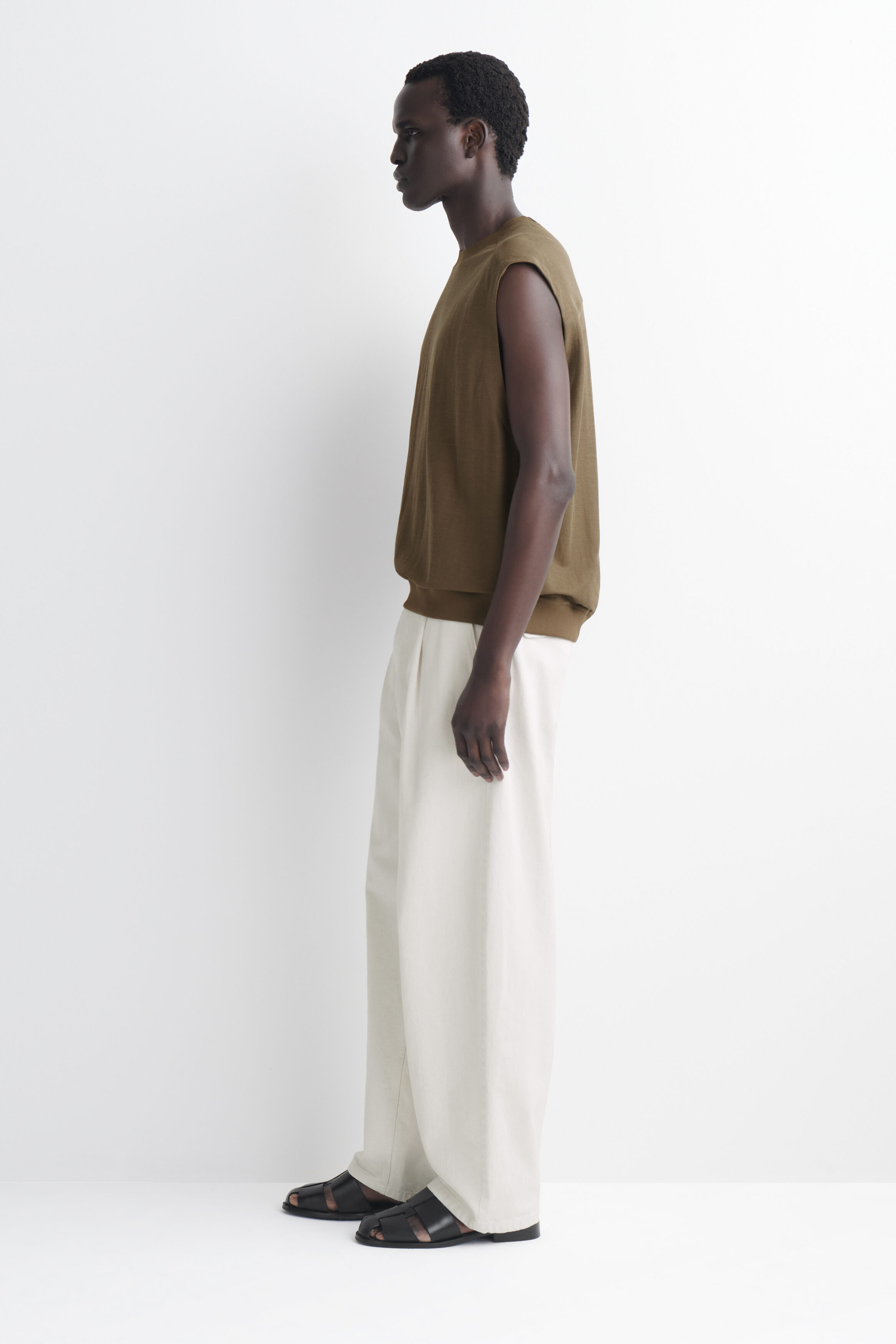 JERSEY TANK TOP - DARK KHAKI | COS US