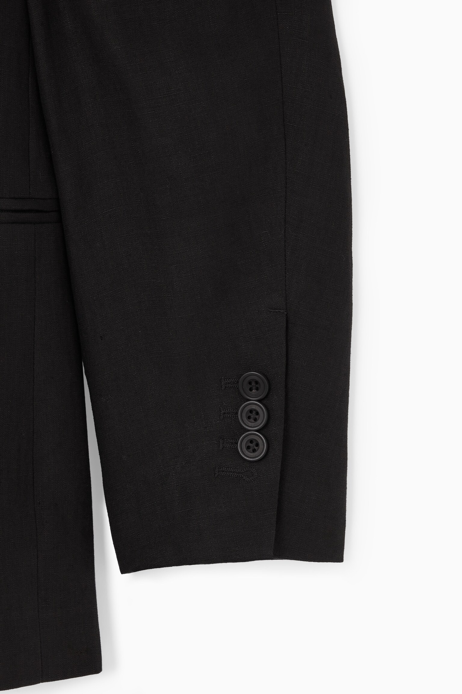 BLAZER REGULAR À BOUTONNAGE SIMPLE EN LIN - NOIR - 4