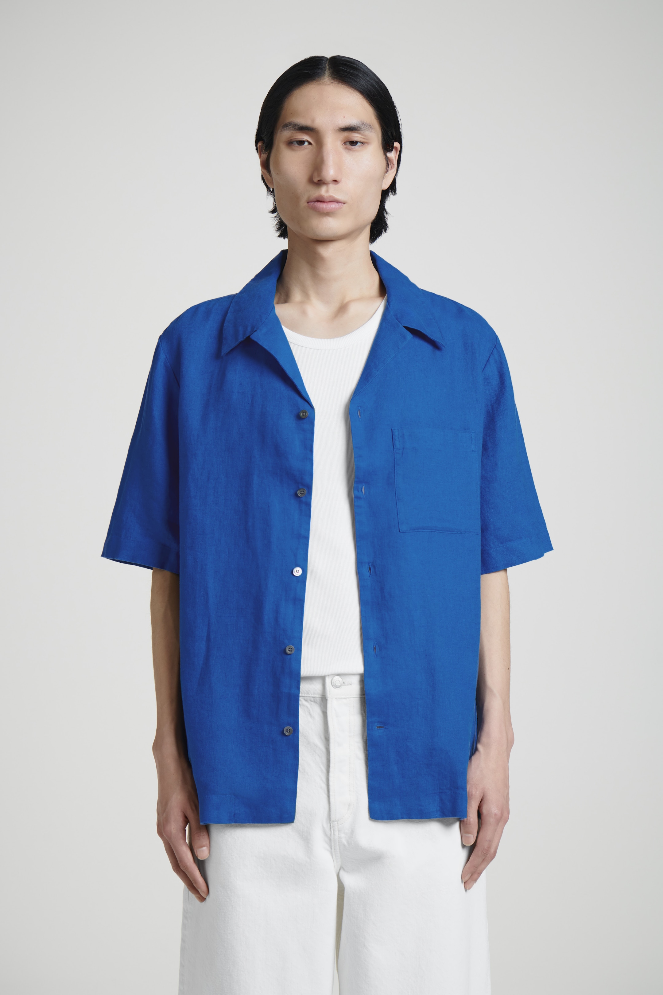 Visualizza immagine più grande: CAMICIA CON COLLETTO APERTO - COBALTO - UOMO | H&M IT 1