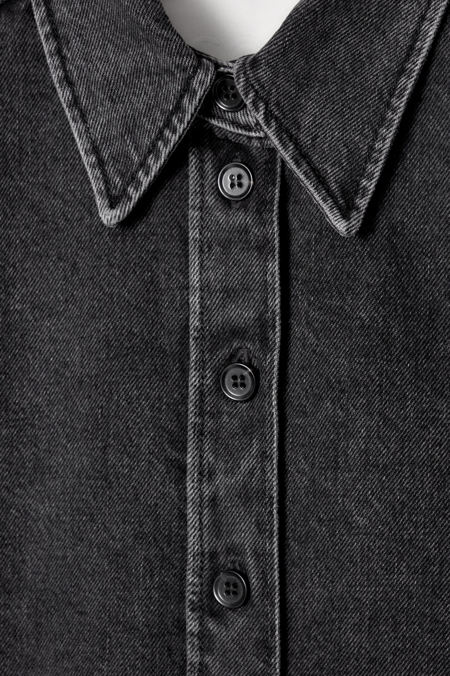 RELAXED DENIM SHIRT - WASHED BLACK - 2