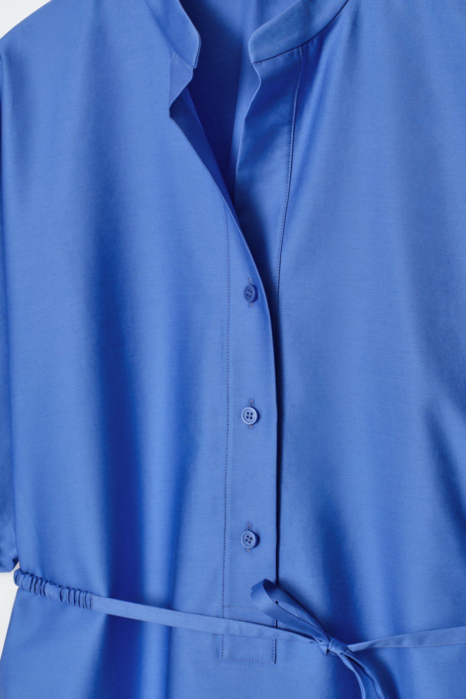 ROBE-CHEMISE CEINTURÉE MIDI - BLEU/NOIR - 8