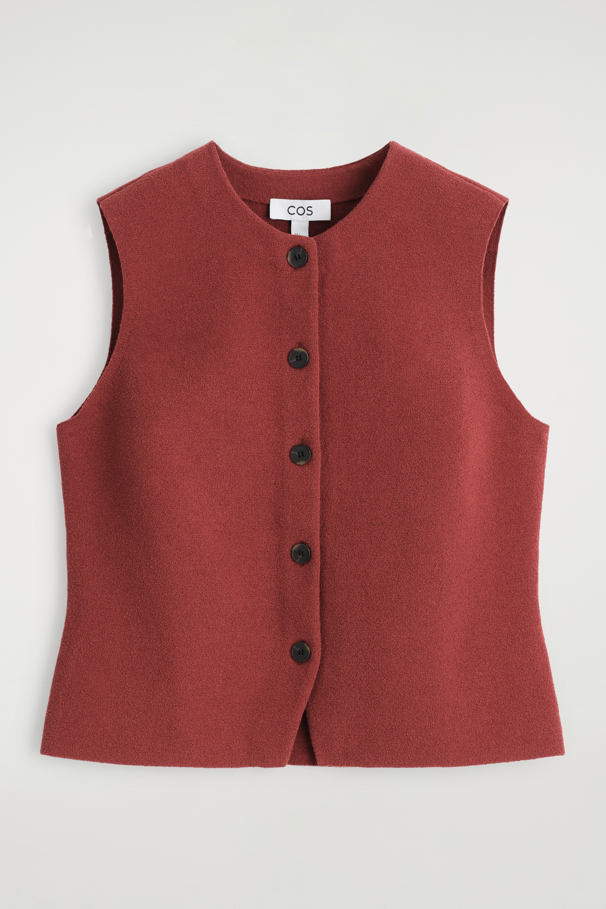 GILET IN COTONE LAVORATO A MAGLIA - ROSSO SCURO/MARRONE SCURO/AVORIO/NERO