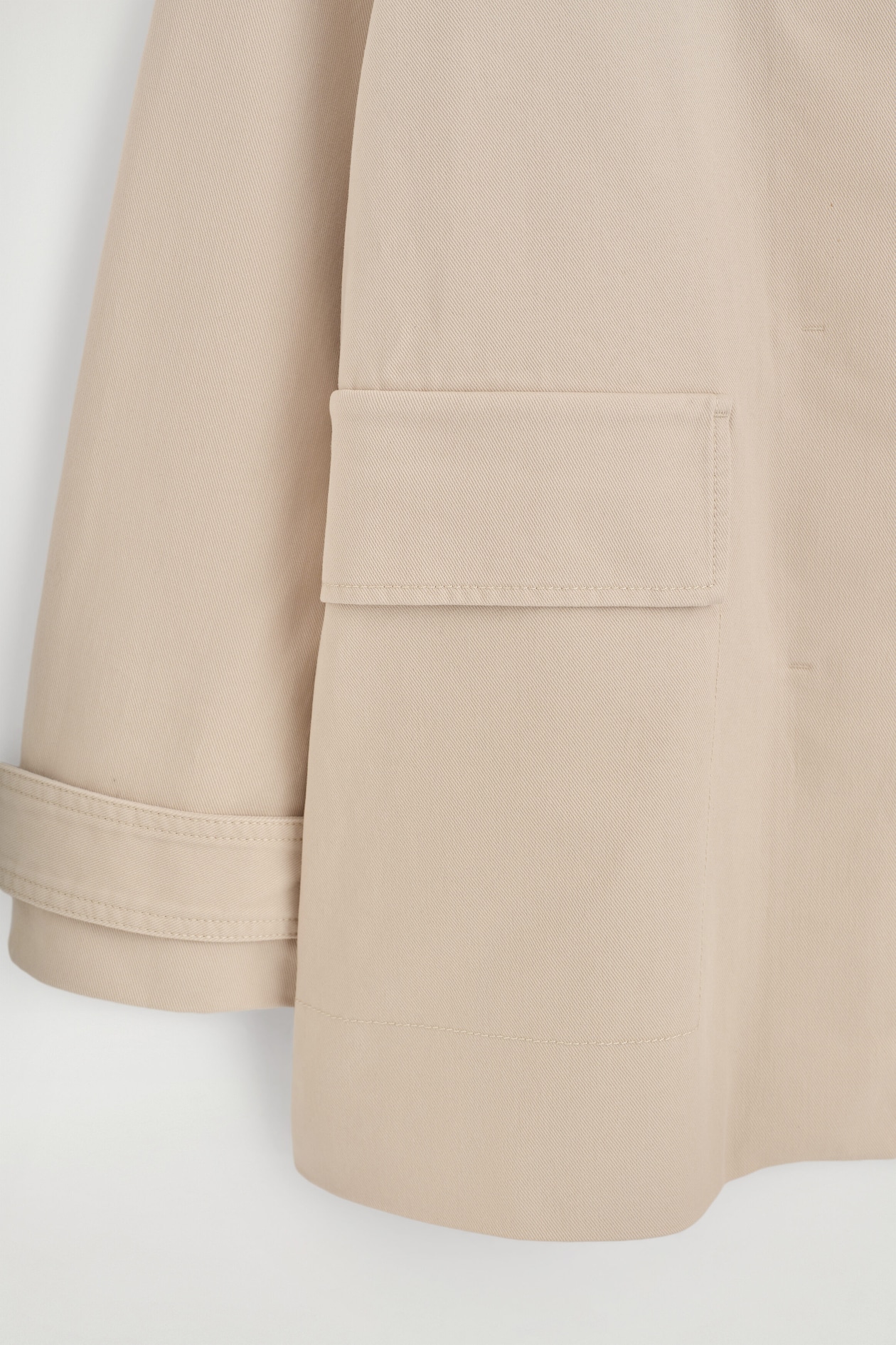COTTON-TWILL MOCK-NECK JACKET — LIGHT BEIGE