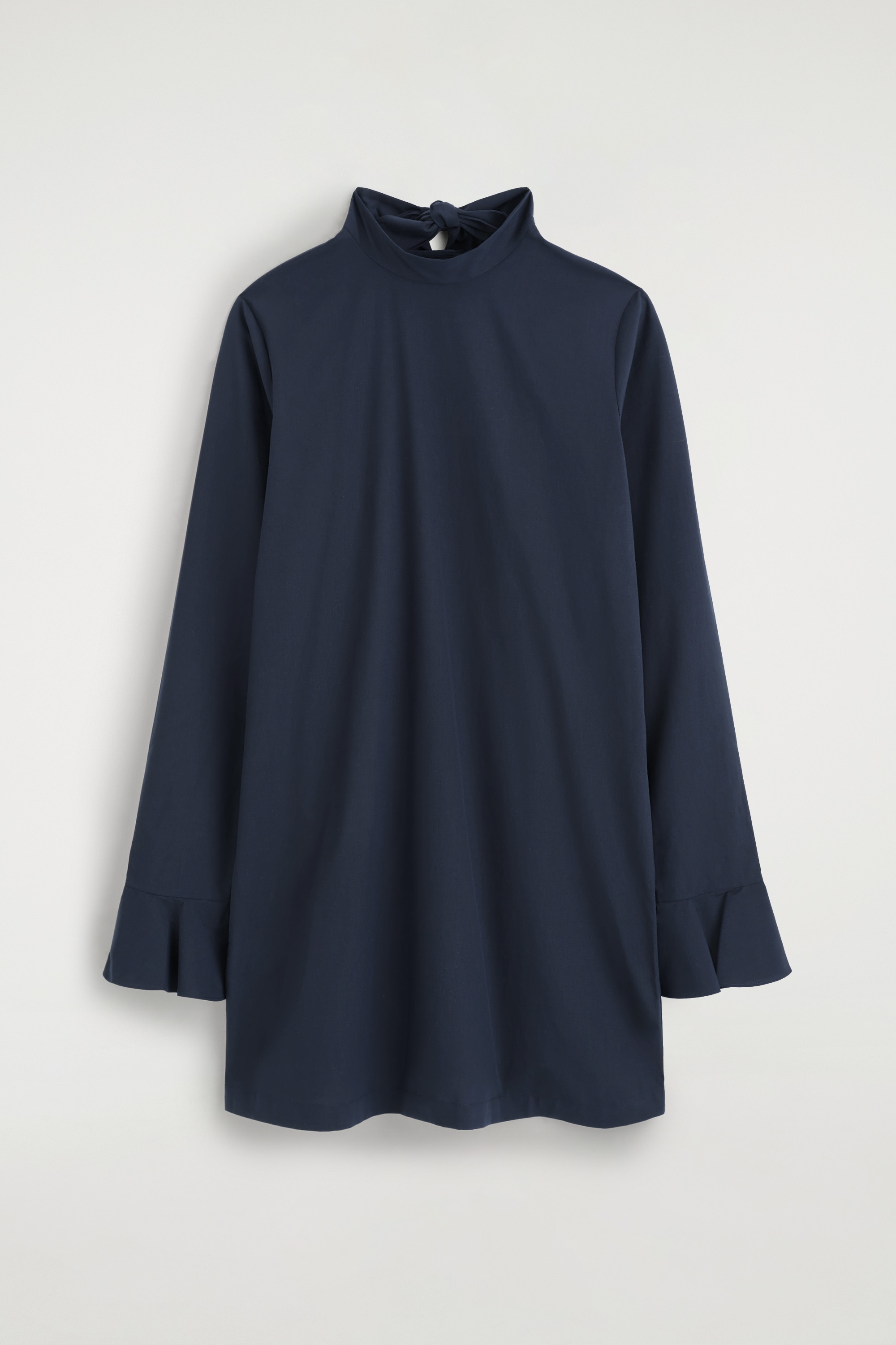 MINIKLEID AUS BAUMWOLLE MIT AUSGESTELLTEN ÄRMELN - NAVYBLAU