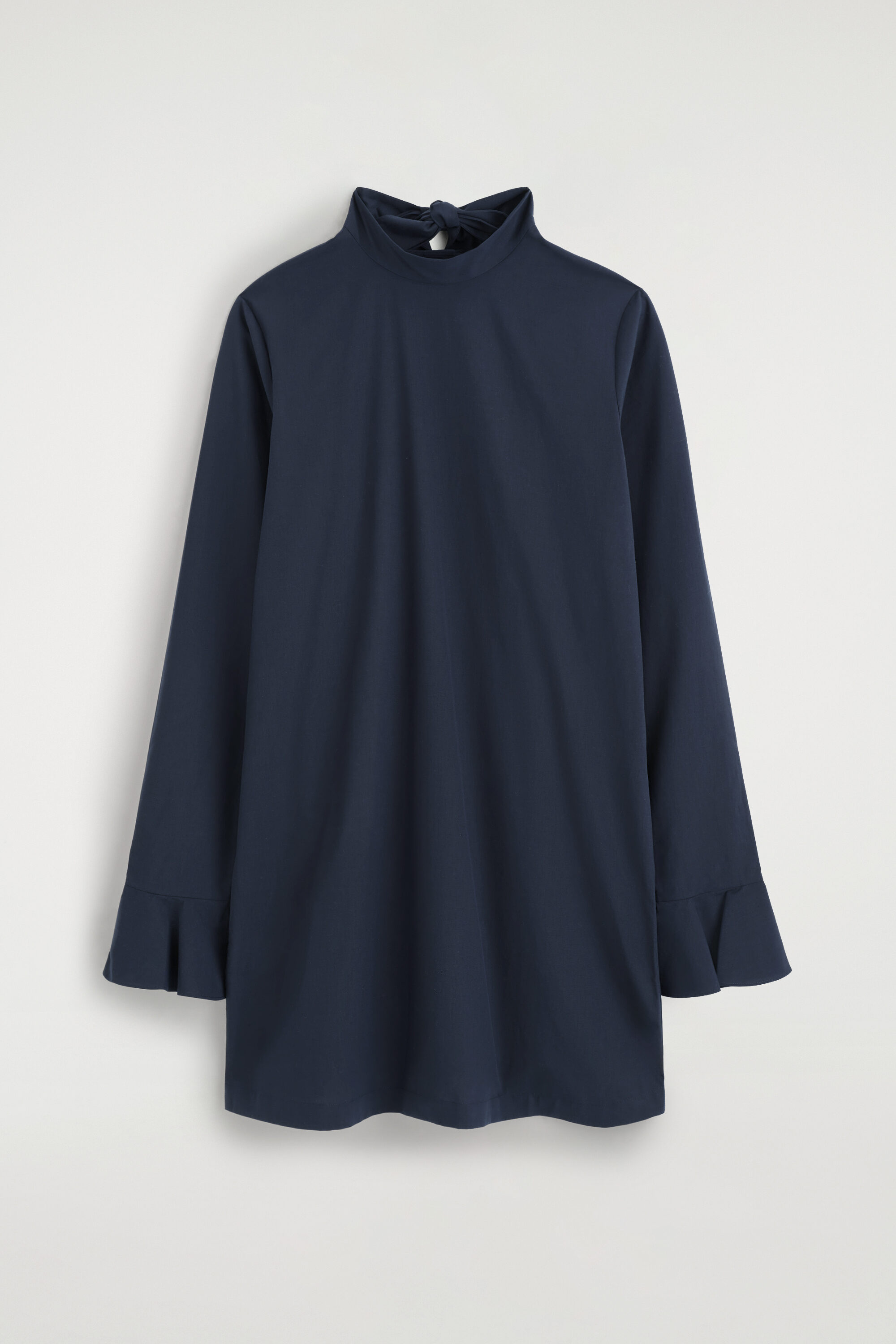 Flared-cuff Cotton Mini Dress