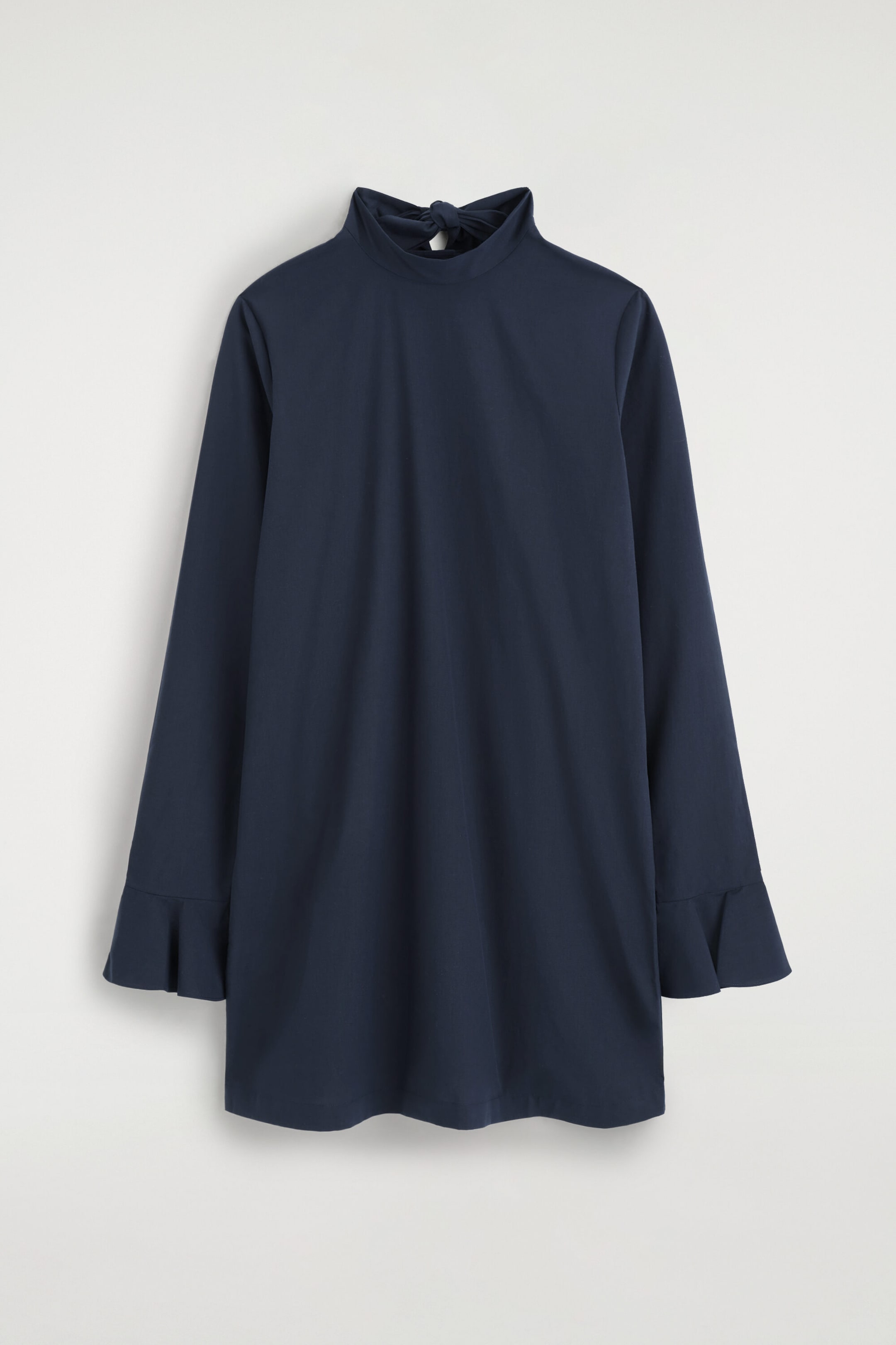 cos long sleeve dress TWIST-DETAIL LONG-SLEEVED DRESS - DARK BROWN