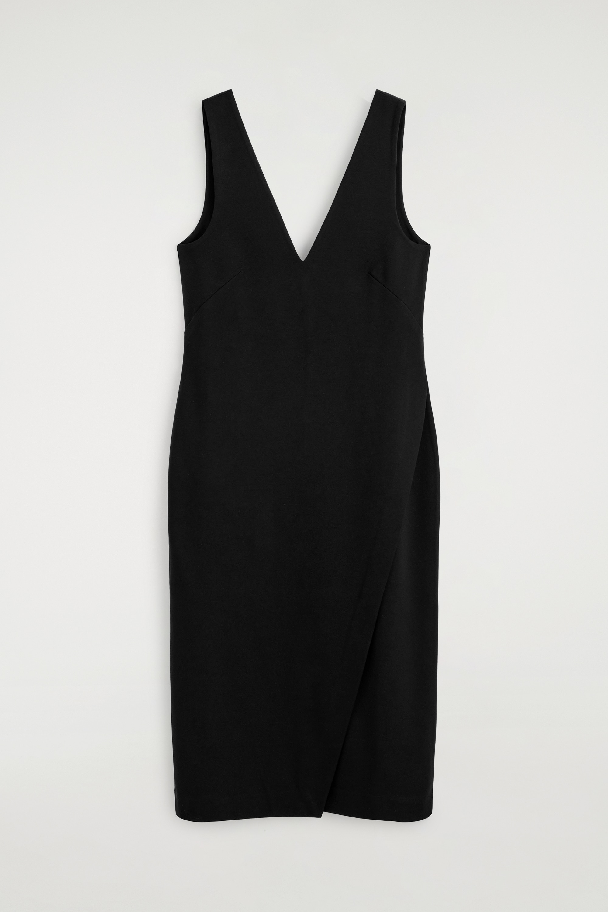 ROBE MIDI PORTEFEUILLE À ENCOLURE EN V - NOIR/ROUGE PROFOND