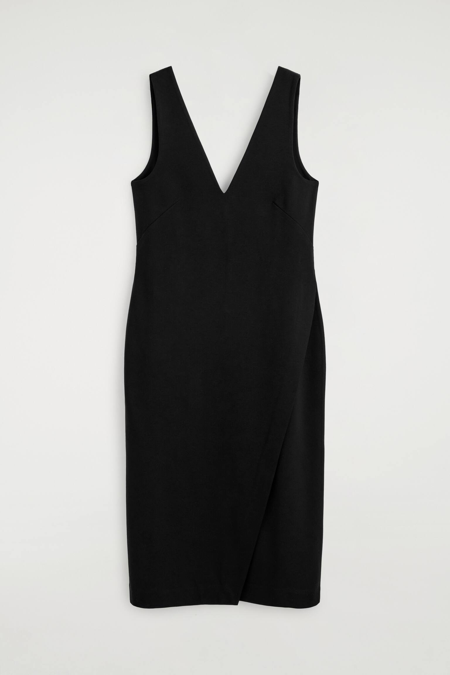 ROBE MIDI PORTEFEUILLE À ENCOLURE EN V - NOIR/ROUGE PROFOND - 2