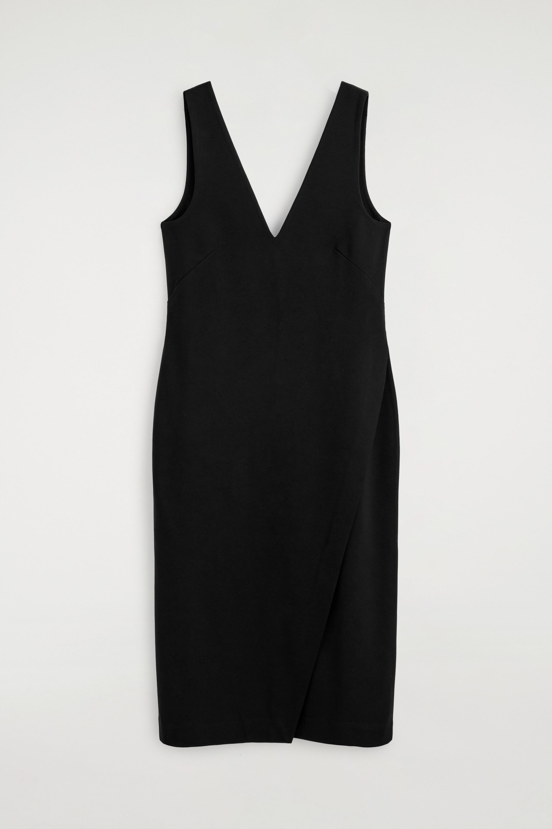 V-NECK WRAPPED MIDI DRESS