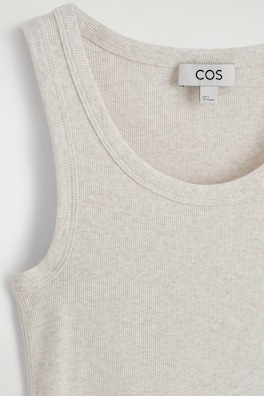 RIBBED COTTON TANK TOP — LIGHT BEIGE / UNDYED 5