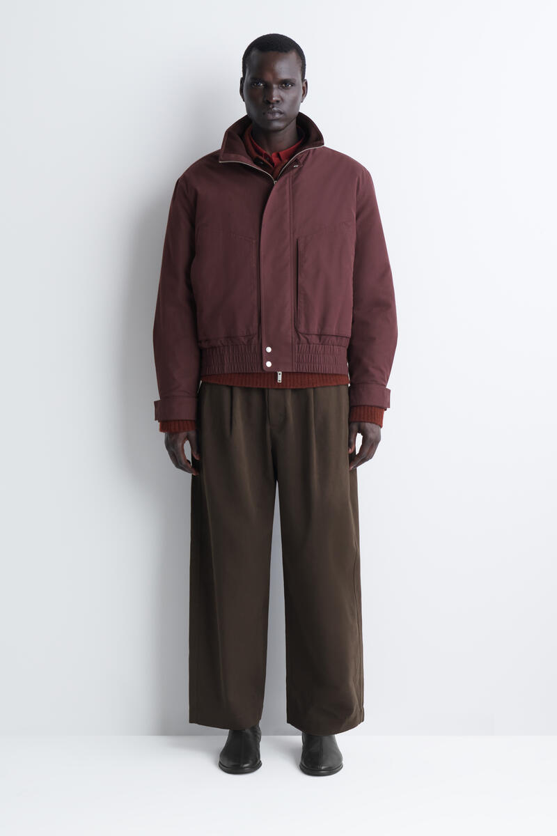 Padded Funnel-Neck Bomber Jacket