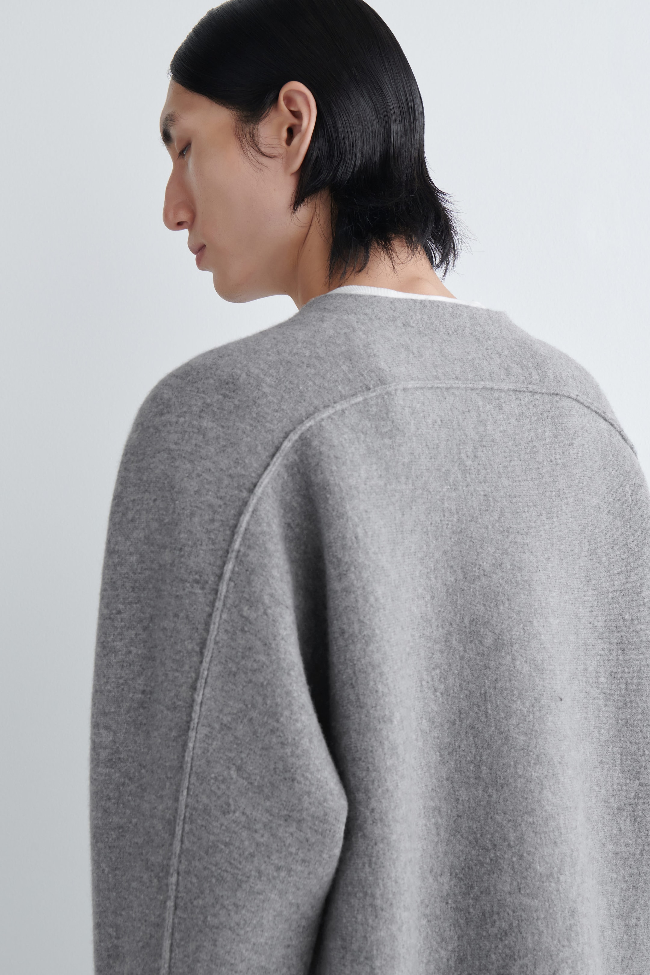 DOUBLE-FACED MERINO WOOL HENLEY SWEATER