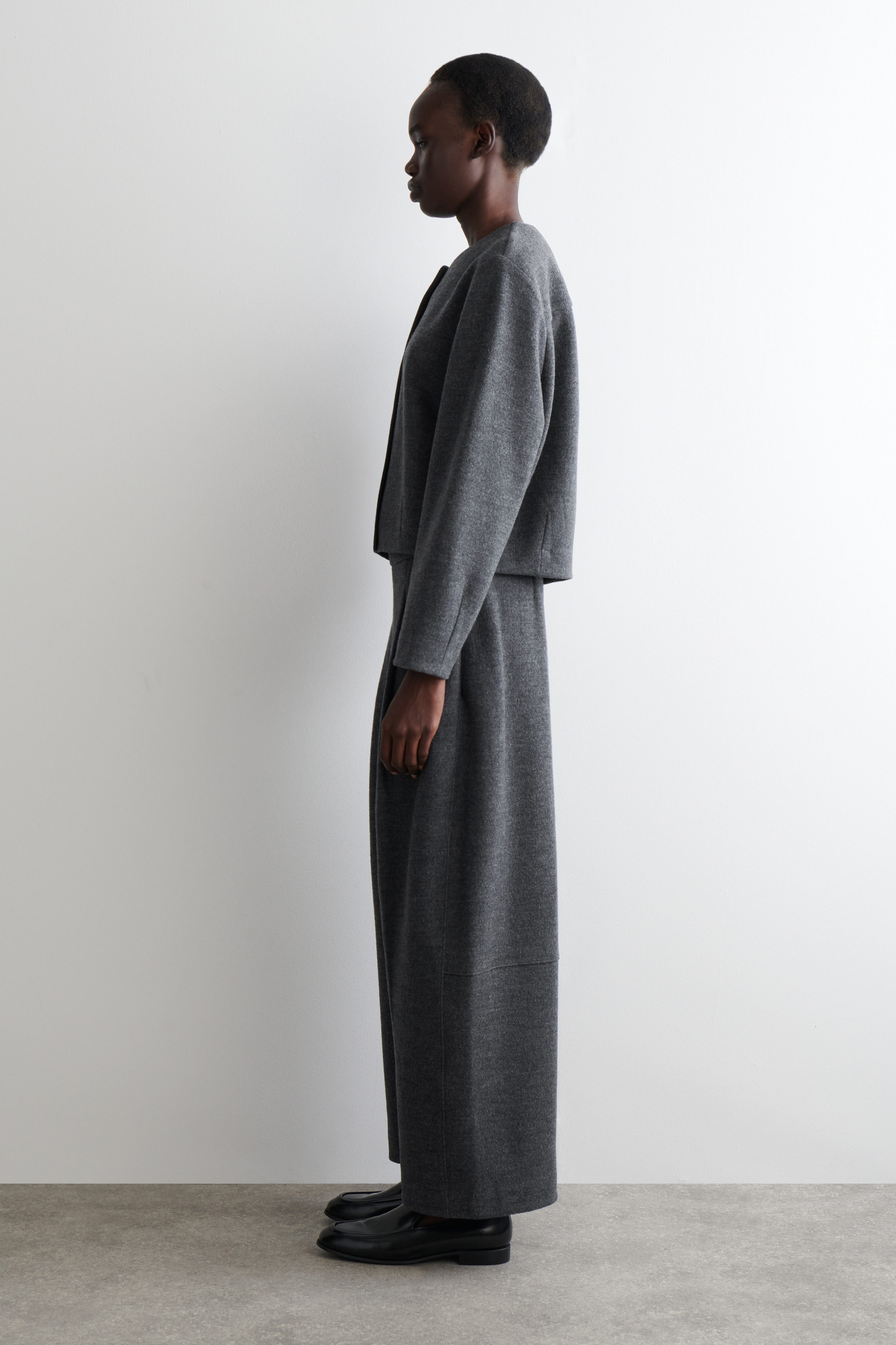 BOILED MERINO WOOL CARDIGAN - DARK-GRAY MÉLANGE | COS US