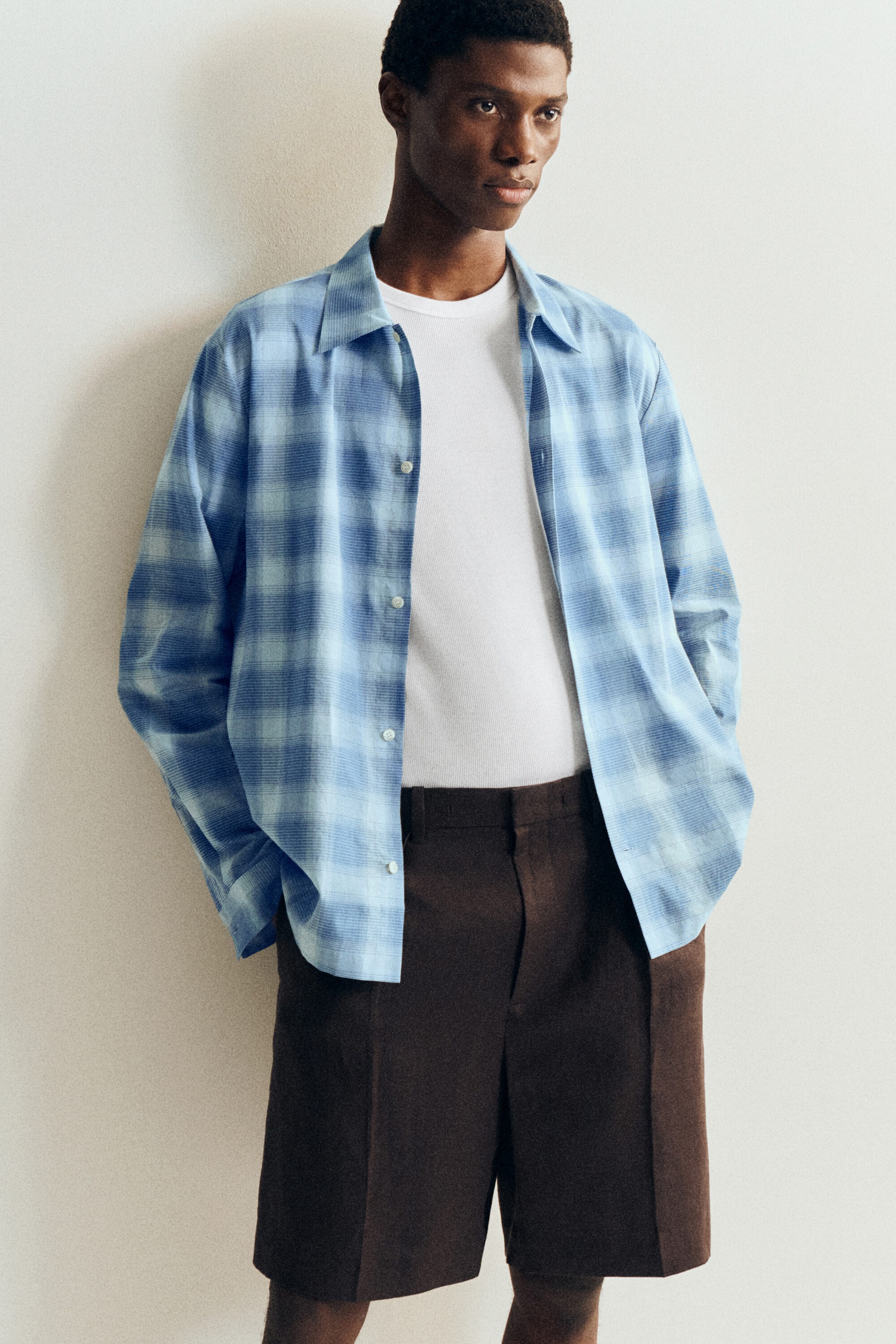 CAMICIA IN COTONE CON MOTIVO A QUADRI