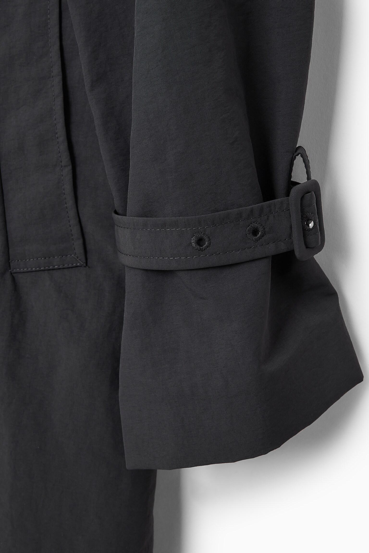 CONVERTIBLE NYLON TRENCH COAT - DARK GREY - 3
