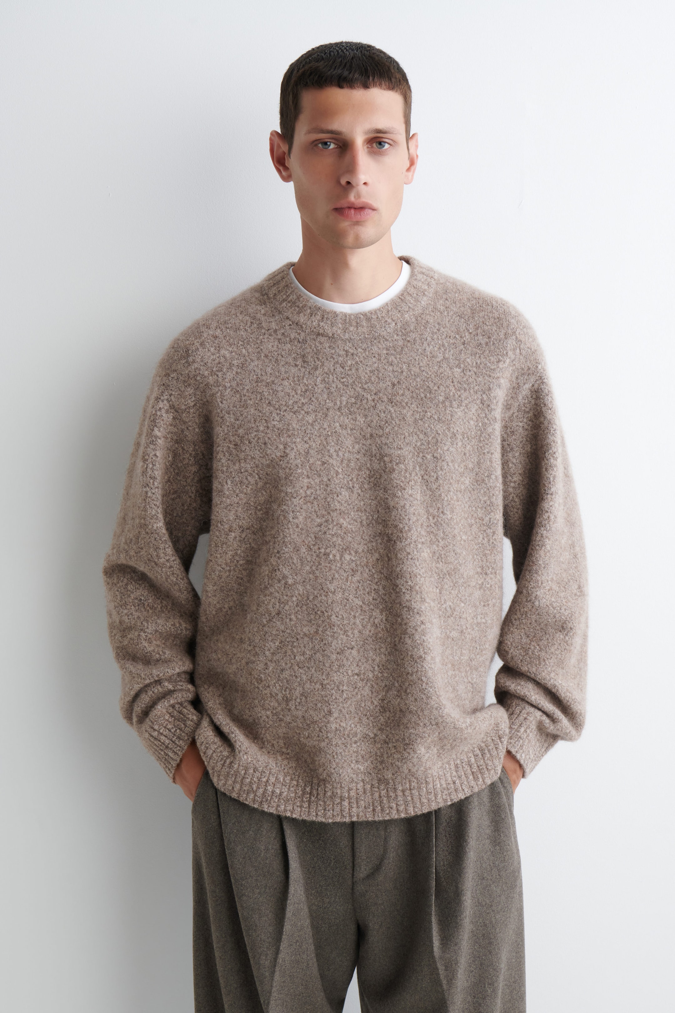 OVERSIZED ALPACA-BLEND CREW-NECK JUMPER