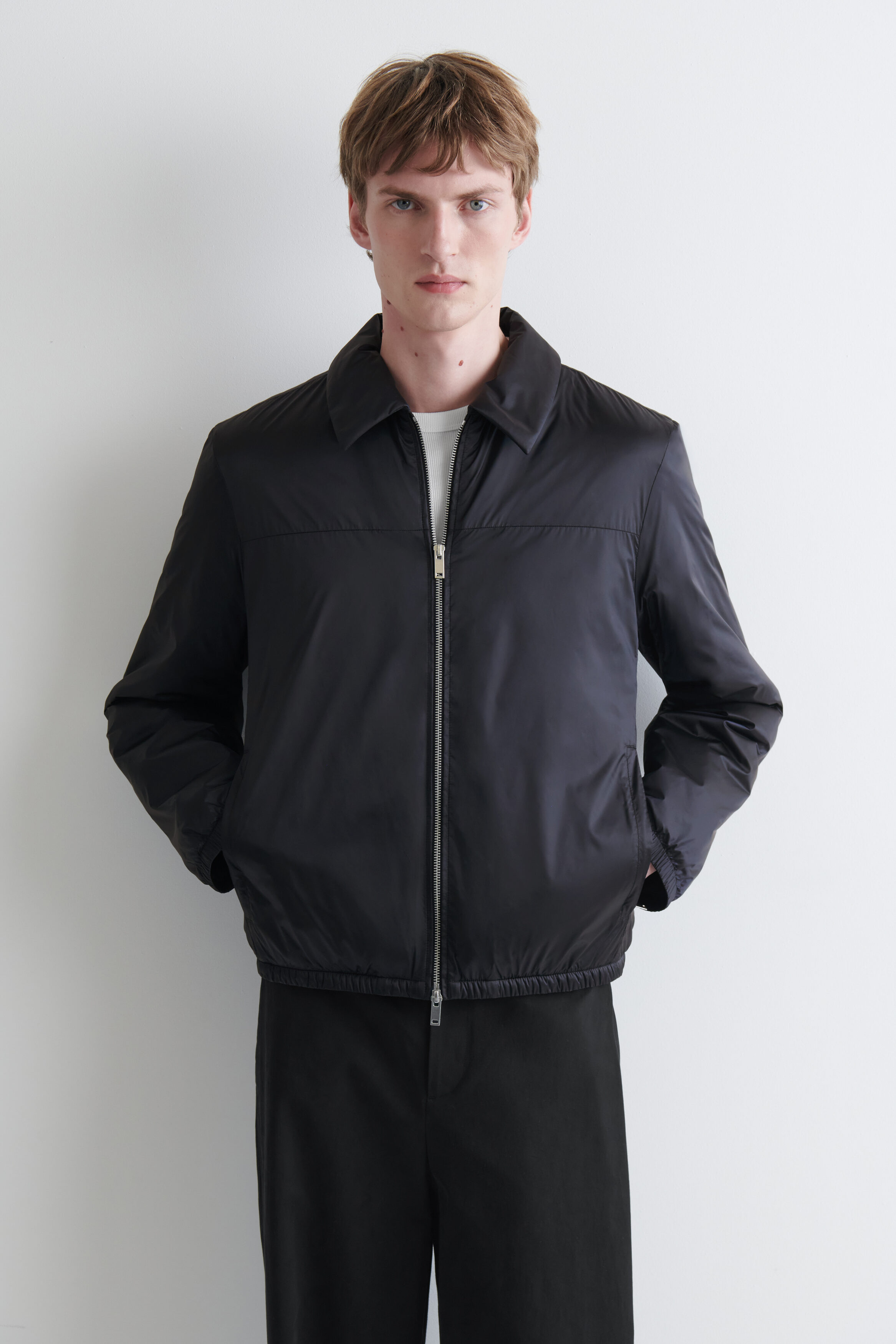PADDED NYLON ZIP-UP BOMBER JACKET - thumbnail 3