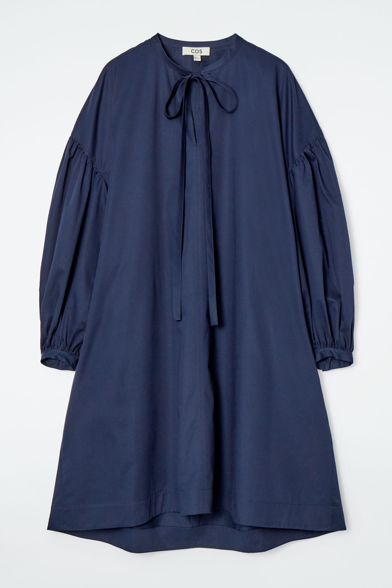 GATHERED TIE-DETAIL DRESS