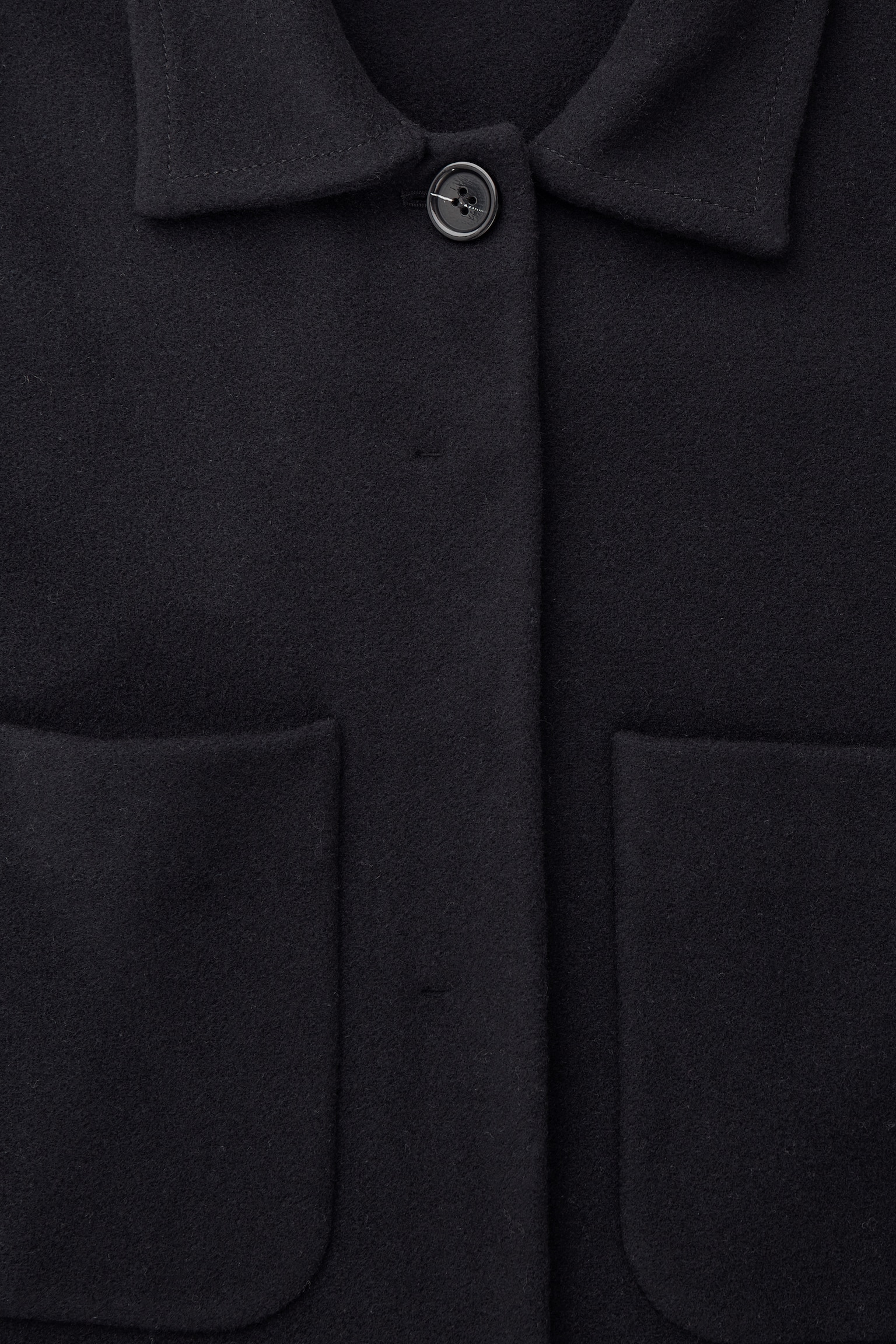 PATCH-POCKET WOOL OVERSHIRT - DARK NAVY - 2