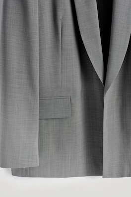 SHAWL-COLLAR WOOL BLAZER — GRAPHITE 6