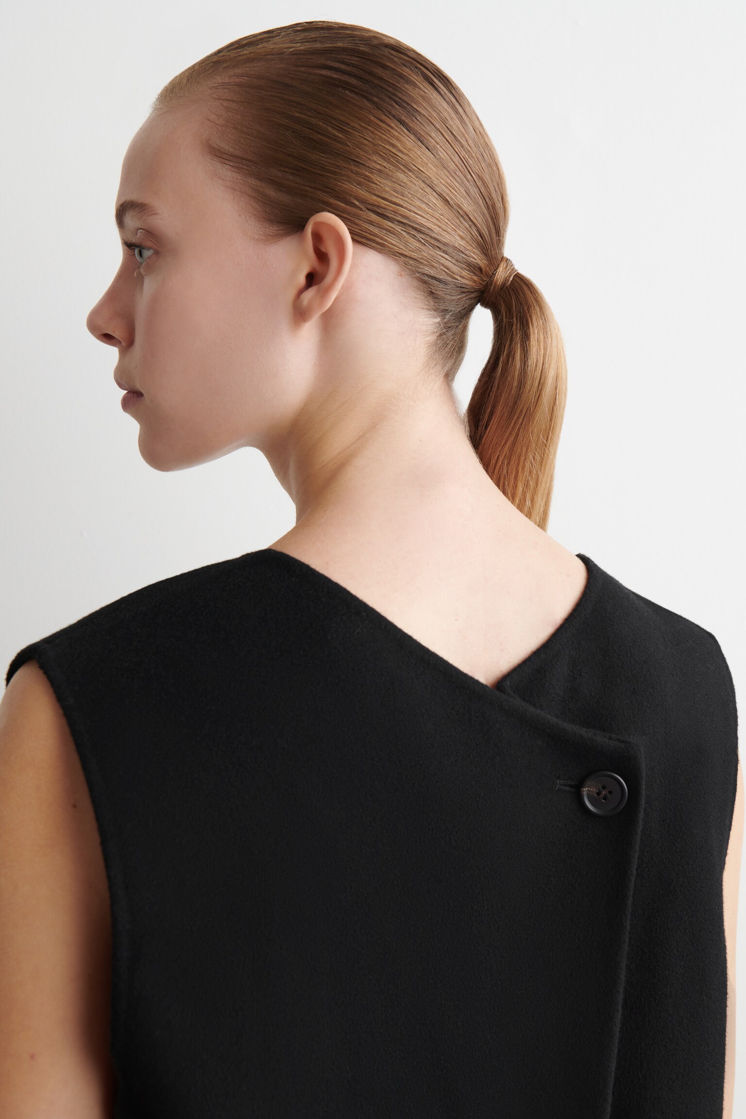 DOUBLE-FACED WOOL VEST - BLACK - 3