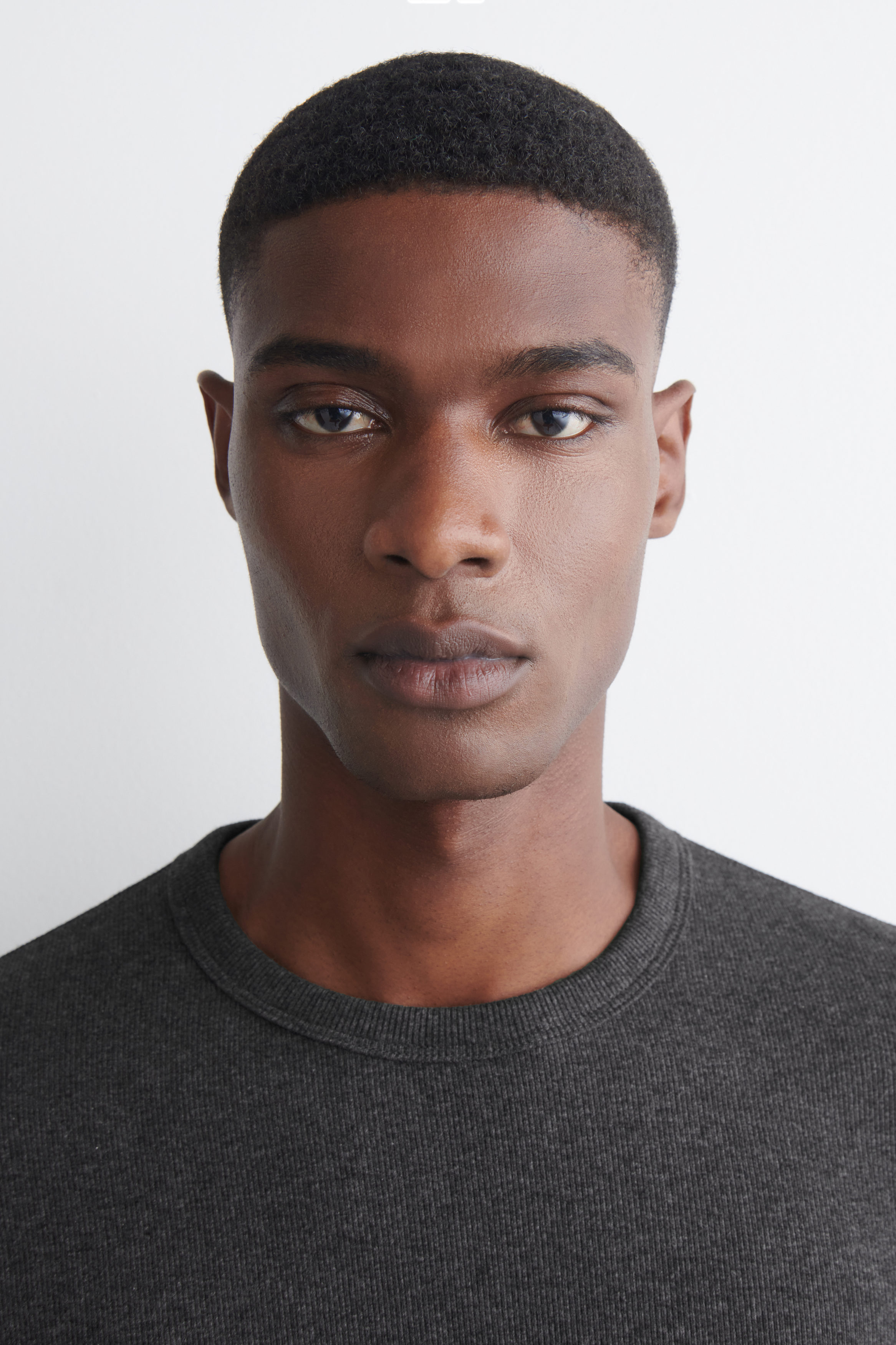 SLIM RIBBED COTTON LONG-SLEEVED T-SHIRT - DARK-GRAY MÉLANGE | COS US