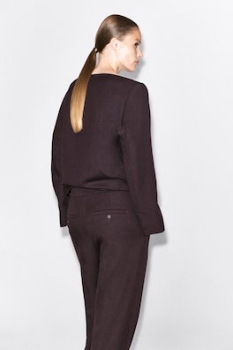 TAILORED WOOL STRAIGHT-LEG PANTS — UMBER 4