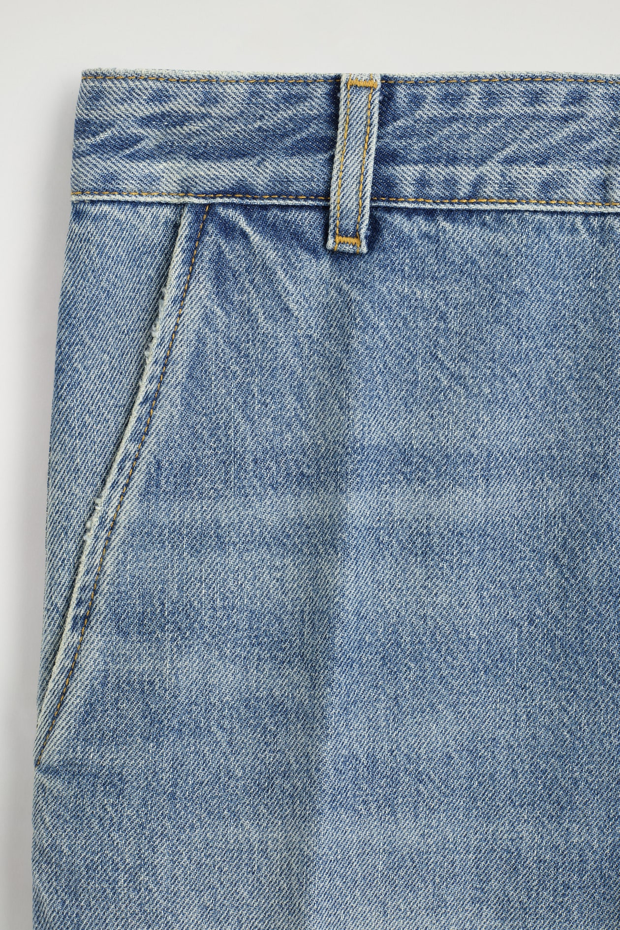 DENIM WIDE-LEG PANTS — BLUE