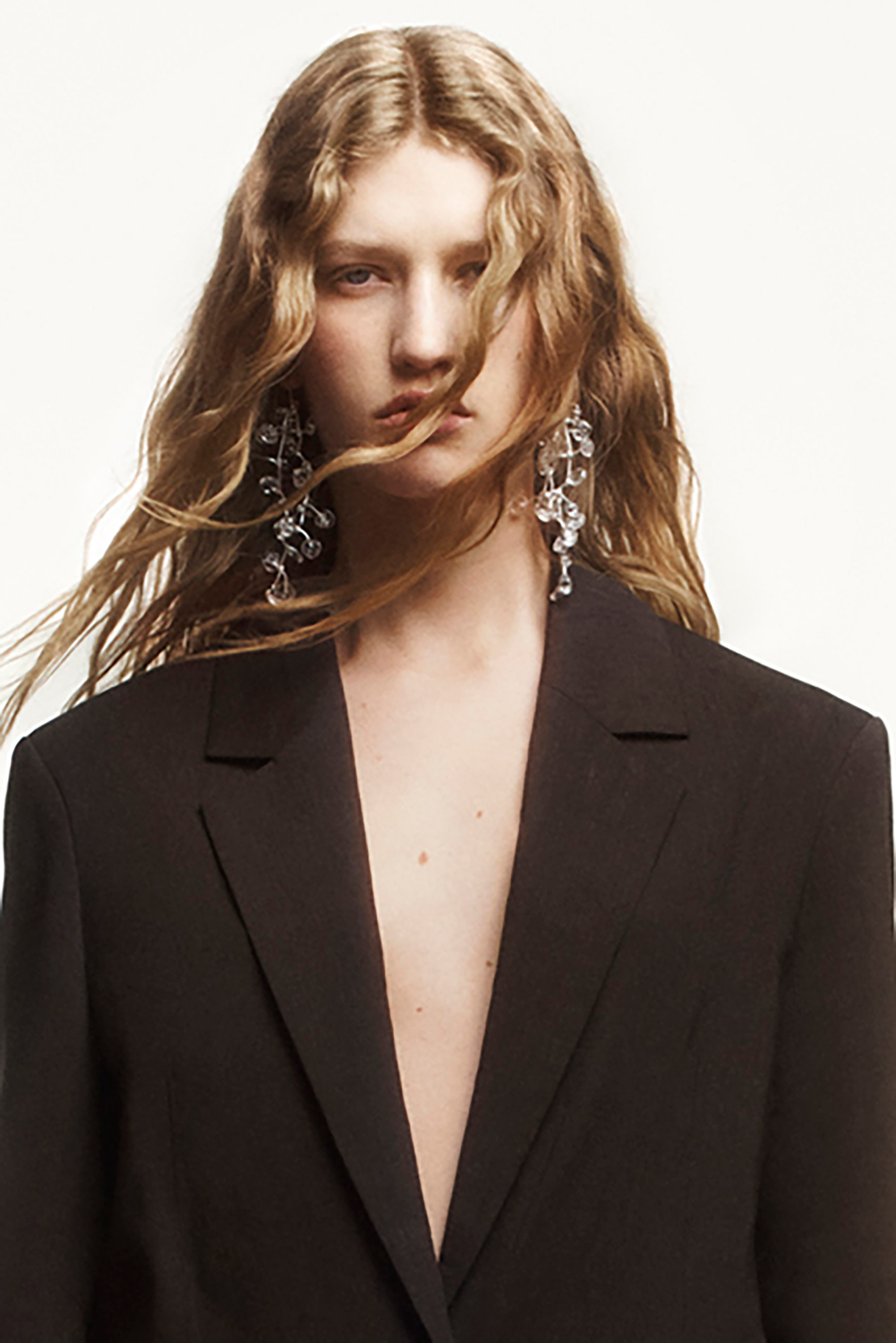 CASCADING EARRINGS - CLEAR / SILVER | COS