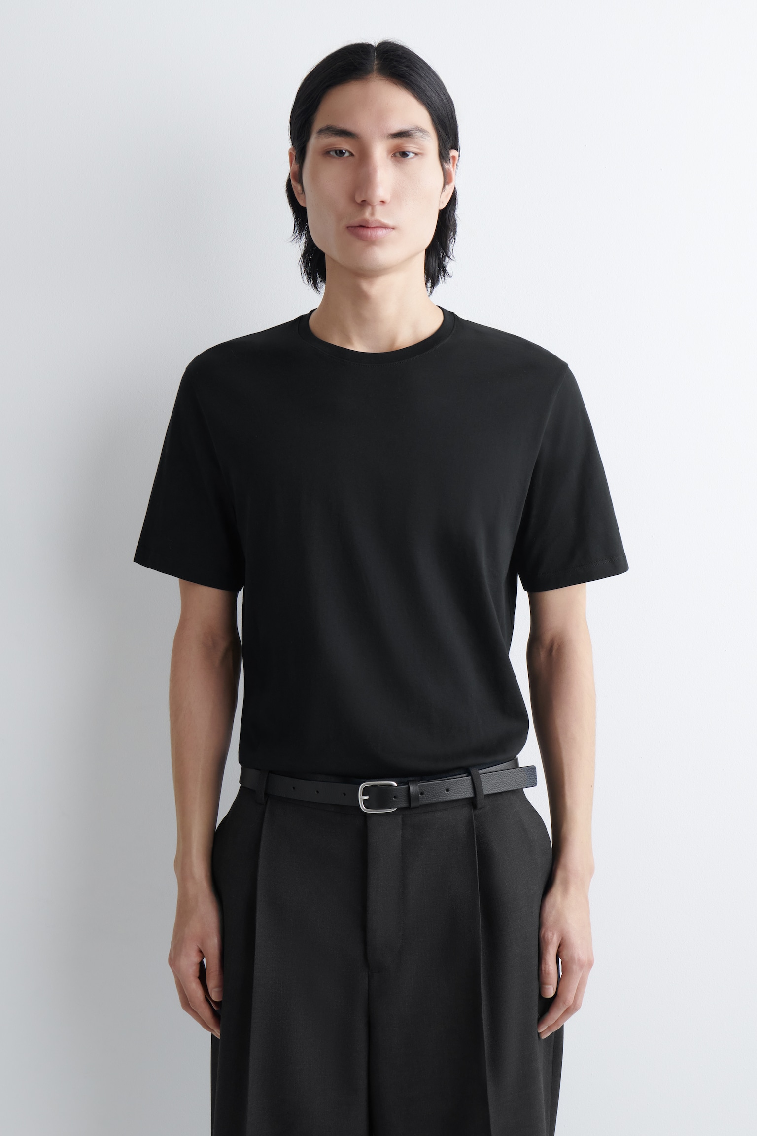 3-PACK KATOENEN T-SHIRTS MET RONDE HALS - ZWART/WIT/DONKERBLAUW / WIT / GRIJS/NAVY / DONKERROOD / GROEN - 1