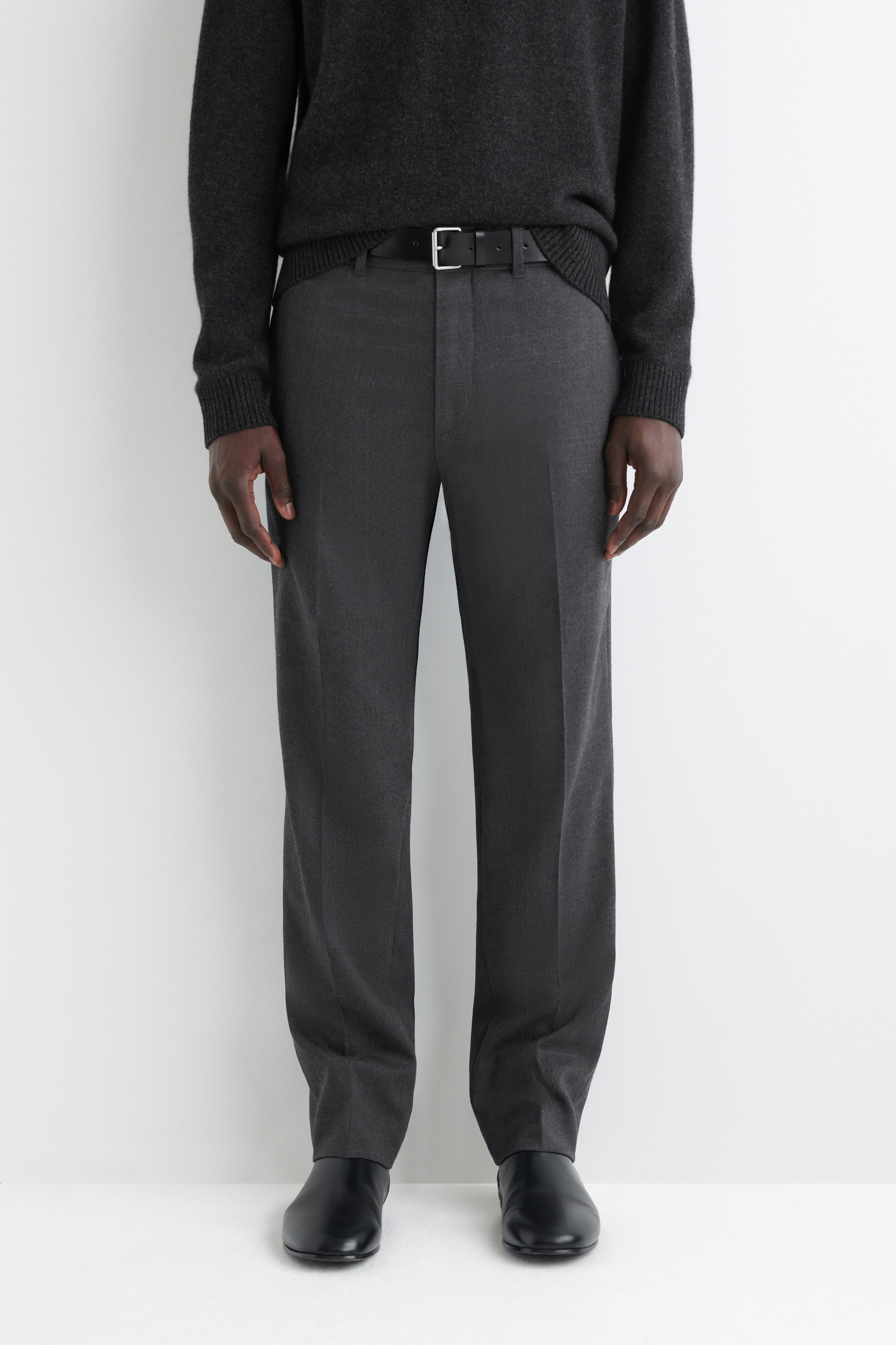 WOOL TAPERED PANTS - STONE MÉLANGE | COS US